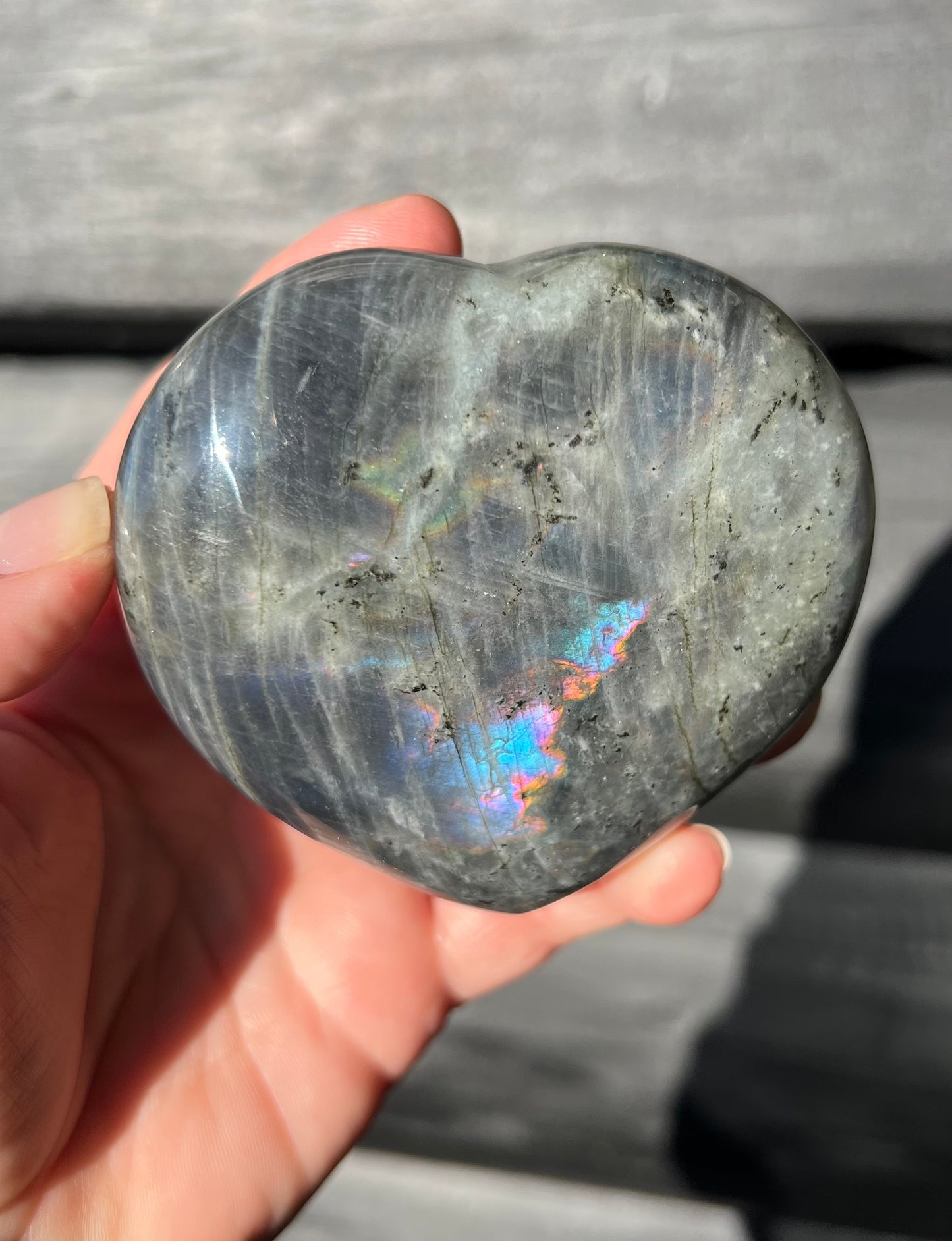 Purple Labradorite Heart