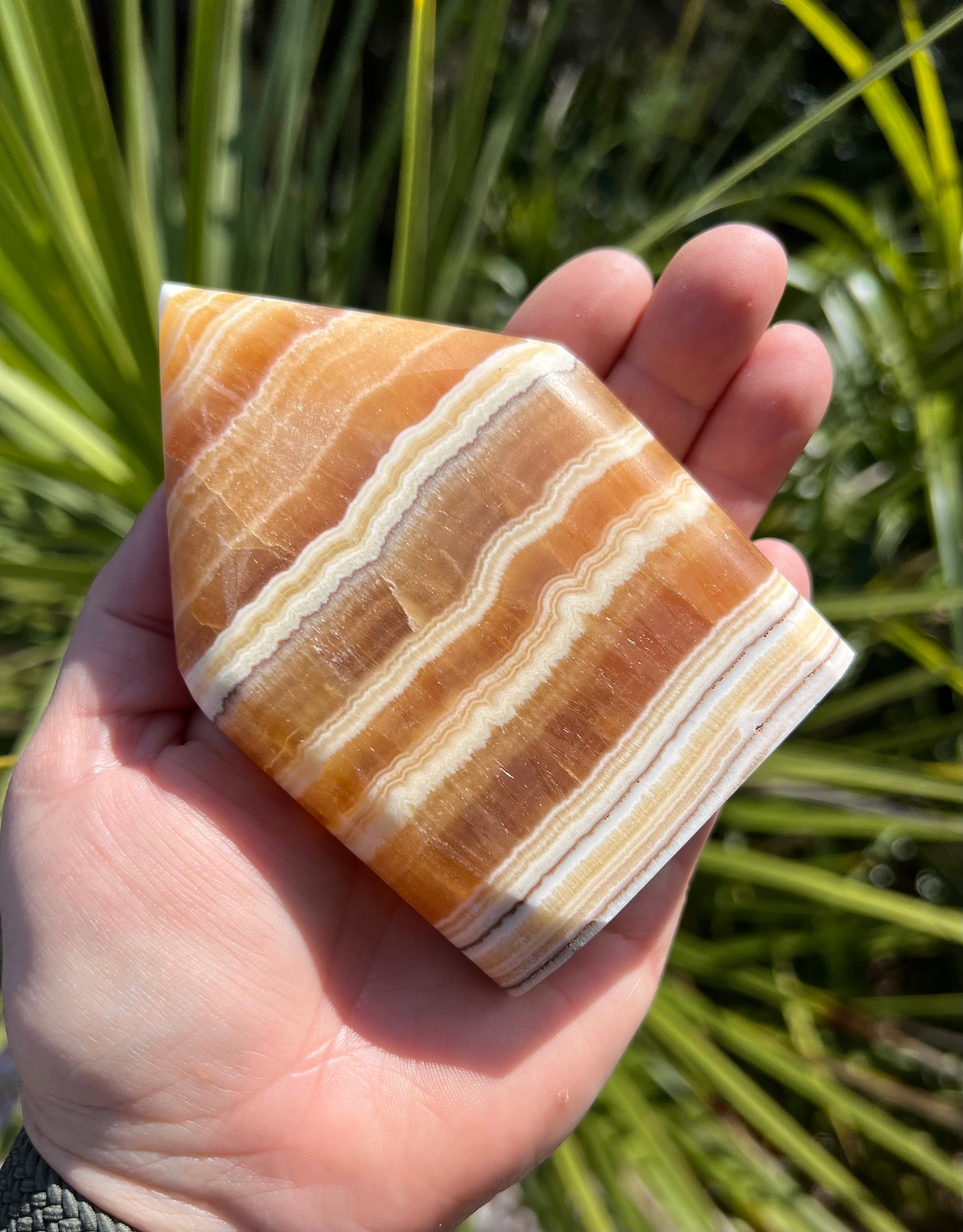 Banded Orange Calcite Flame