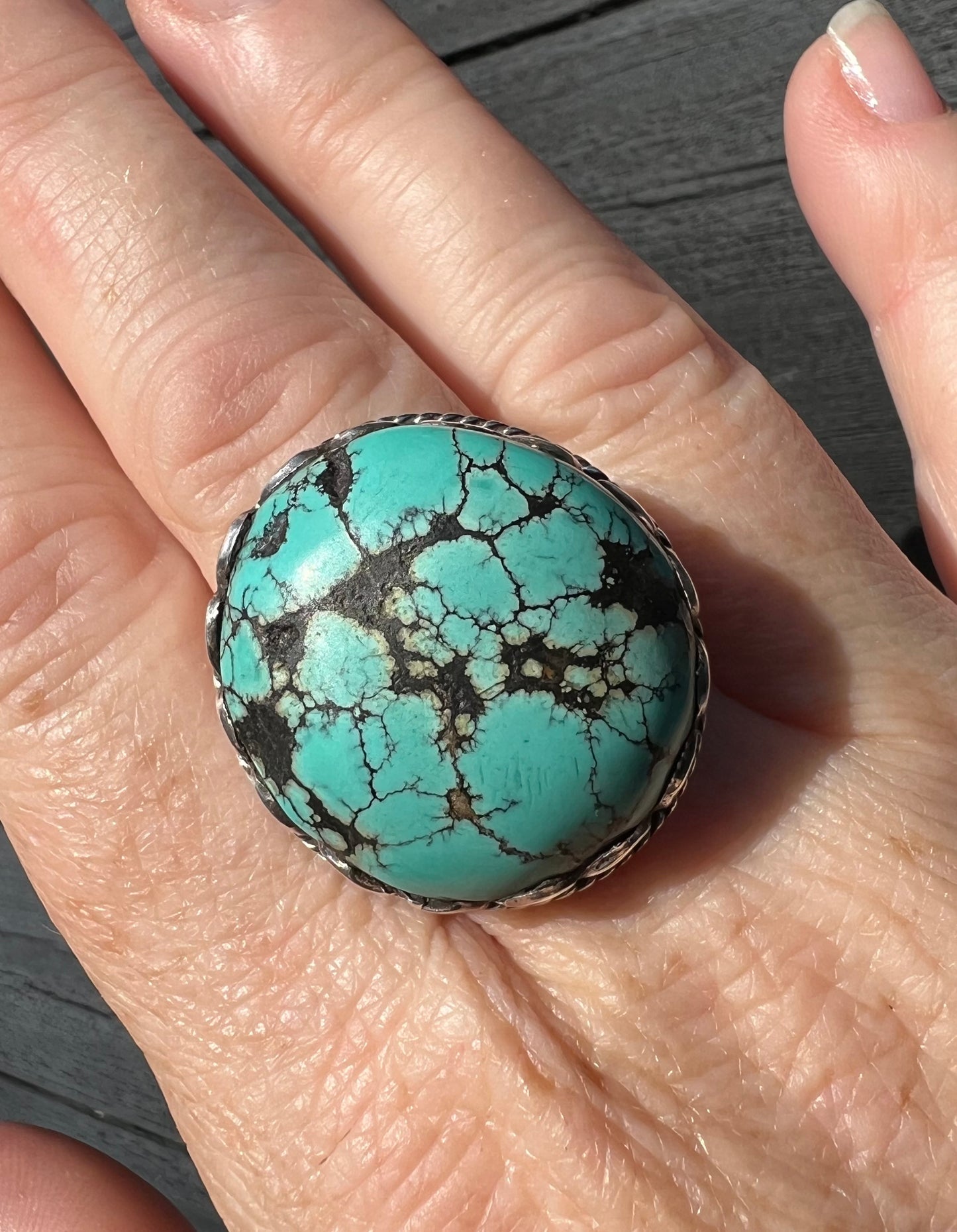 Turquoise Nugget and Sterling Silver Ring