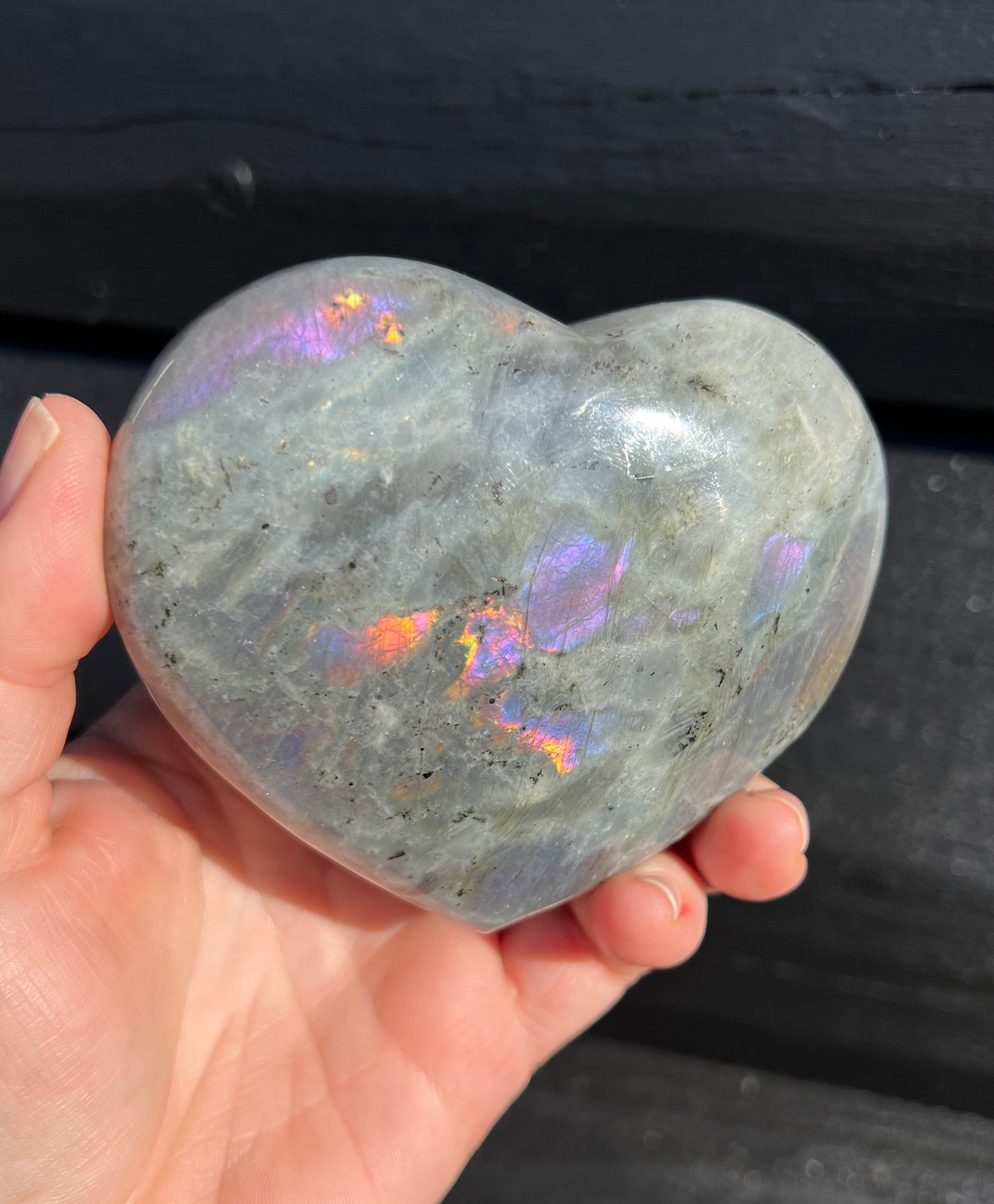 Purple Labradorite Heart