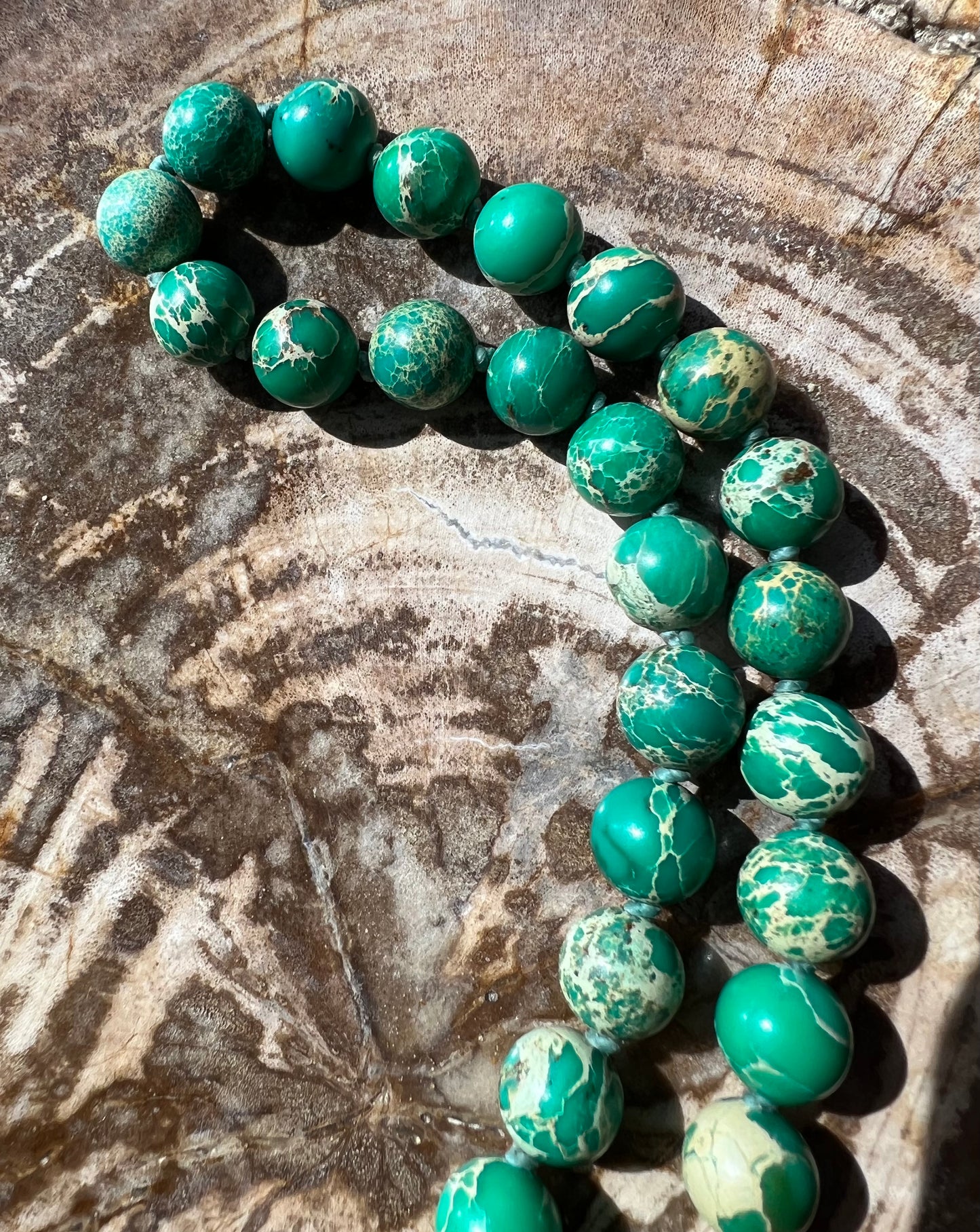 Pocket Mālā with Sea Sediment Jasper and Turquoise