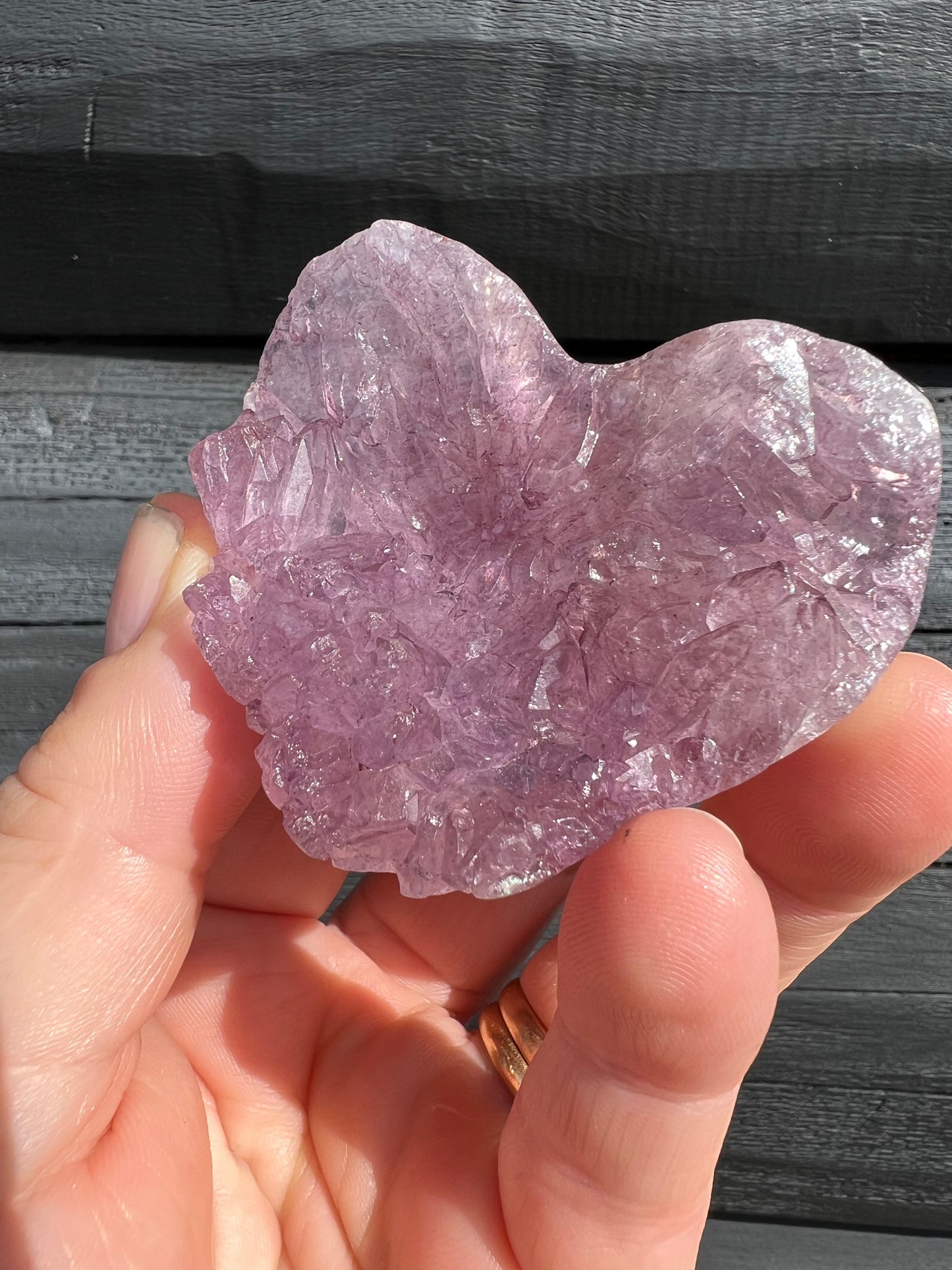 Amethyst Flower Heart