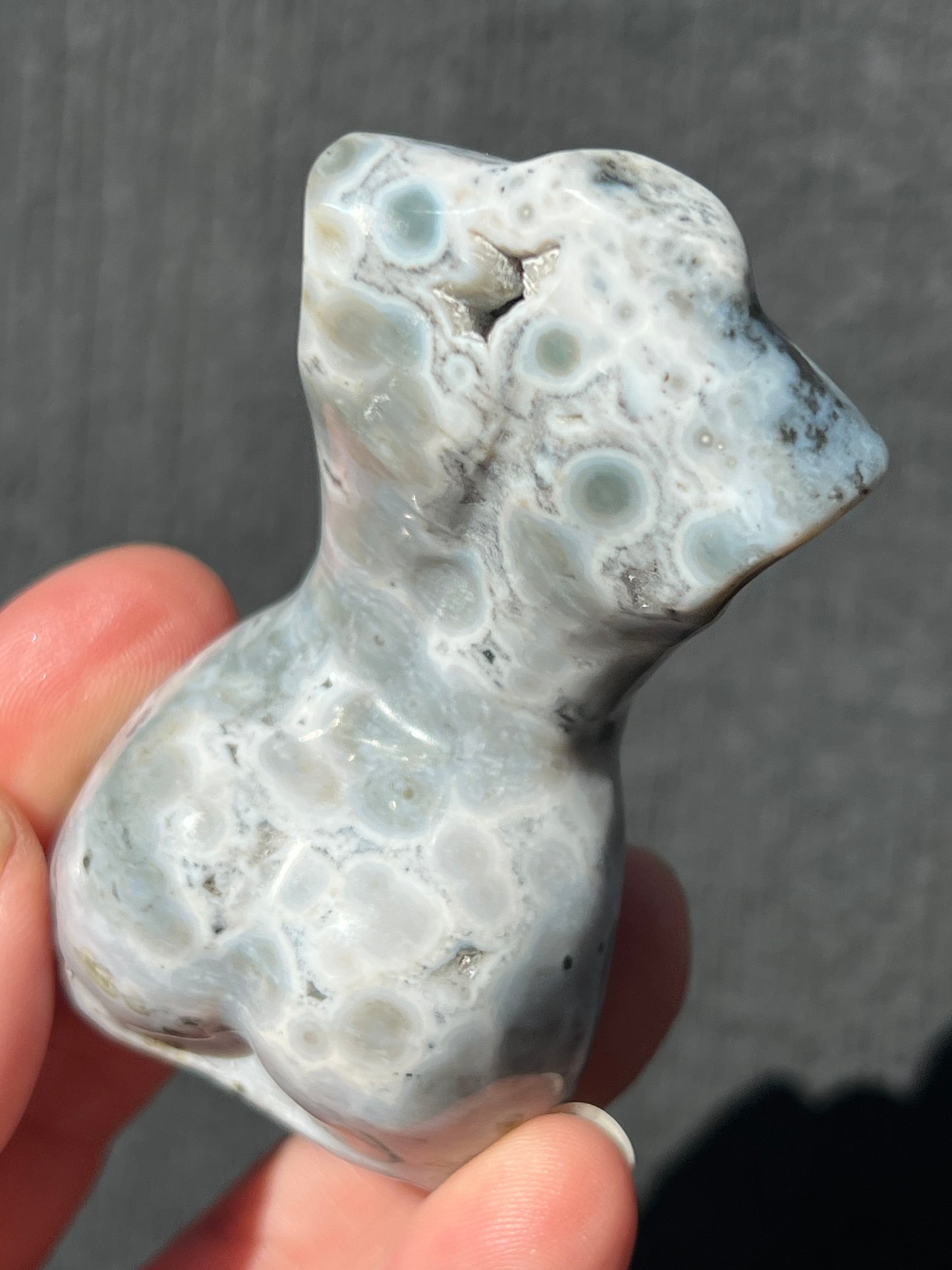 Orbicular Ocean Jasper Goddess Bust