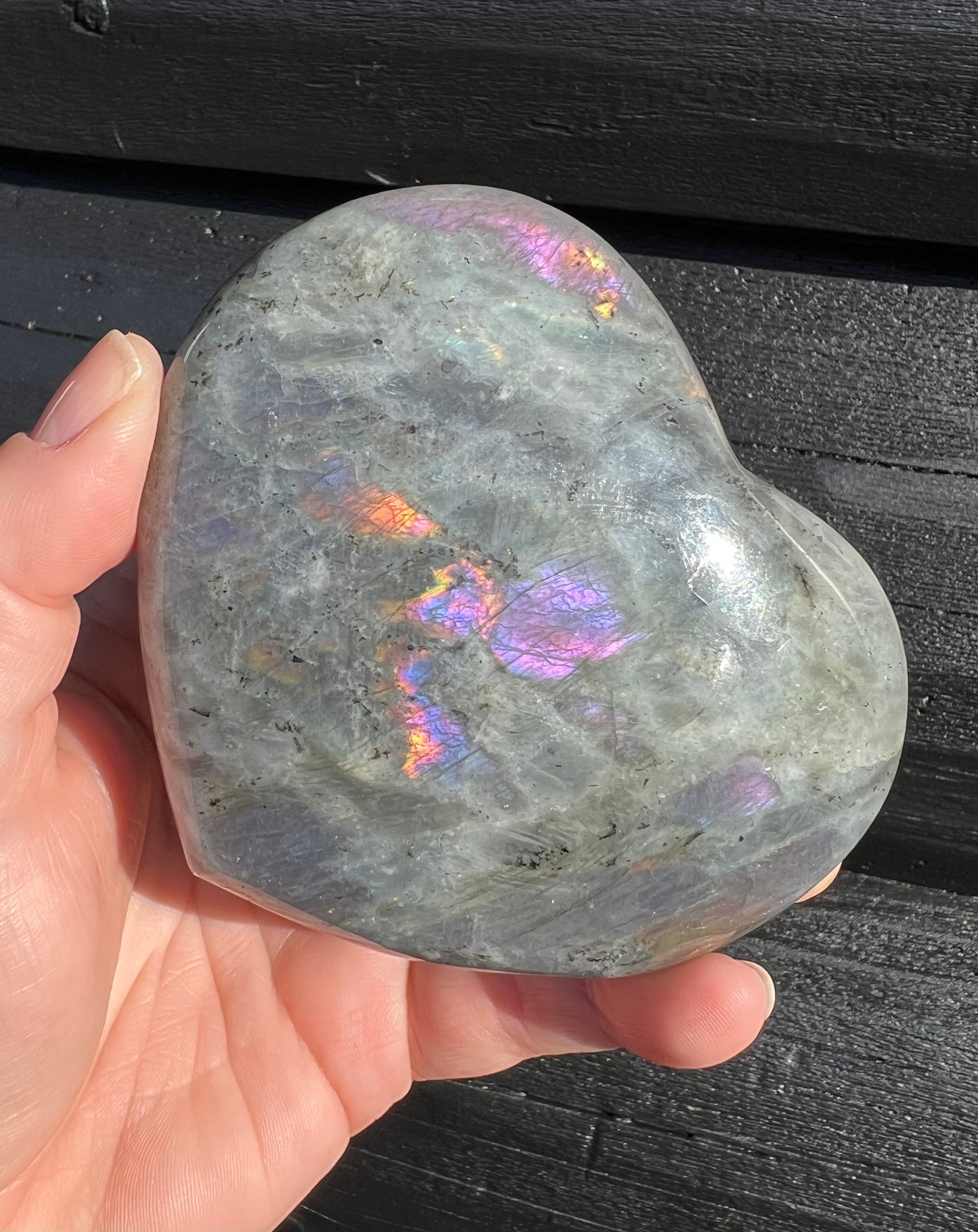 Purple Labradorite Heart