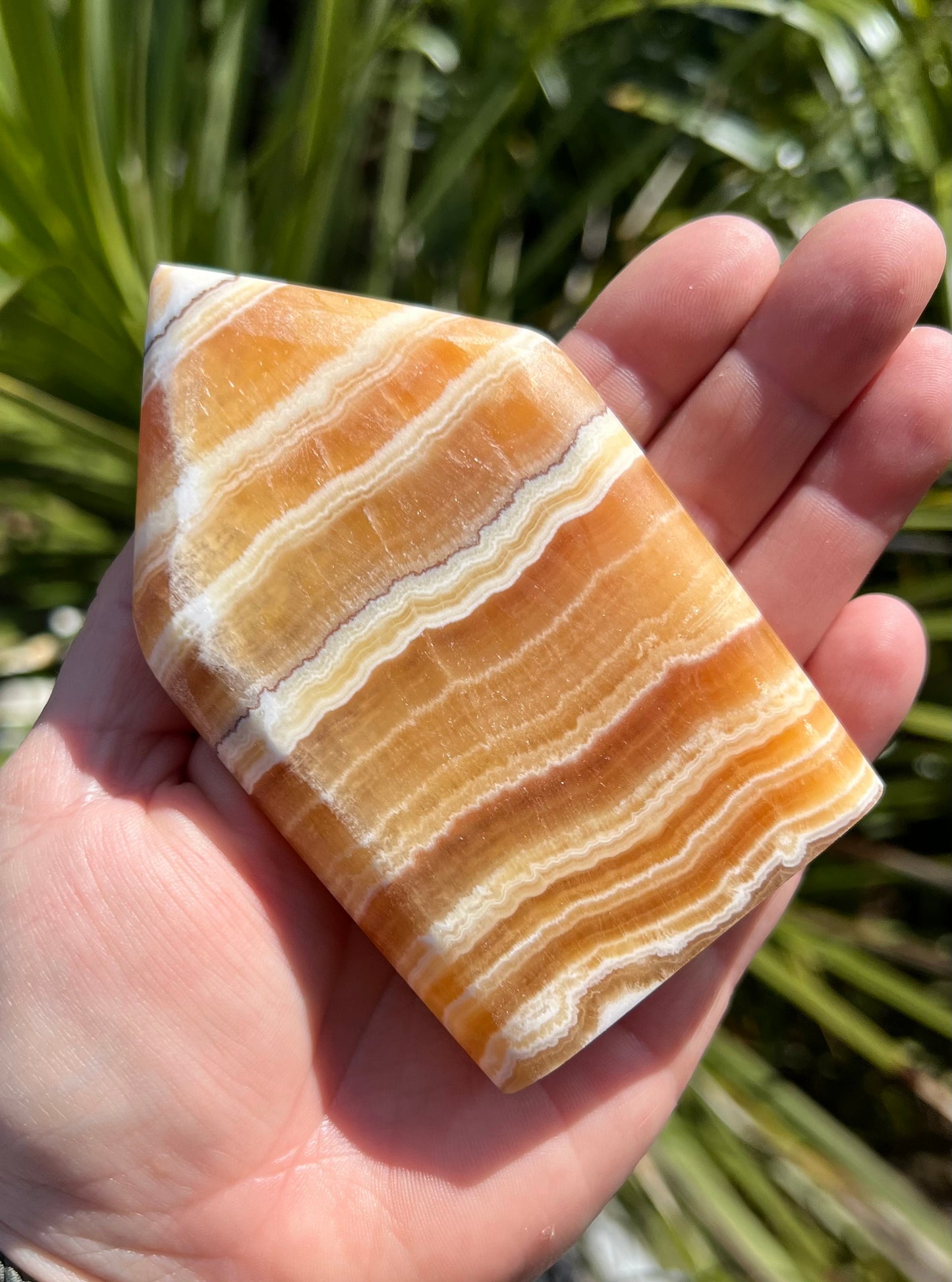 Banded Orange Calcite Flame