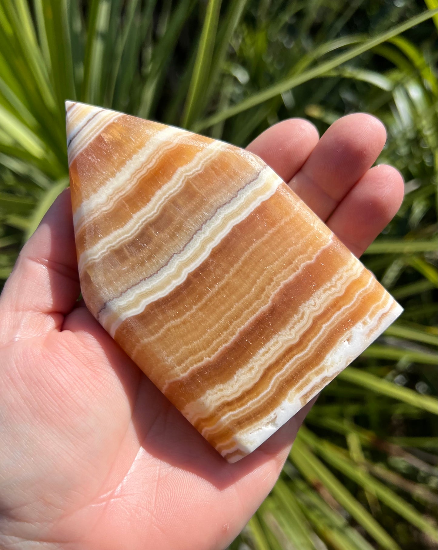 Banded Orange Calcite Flame