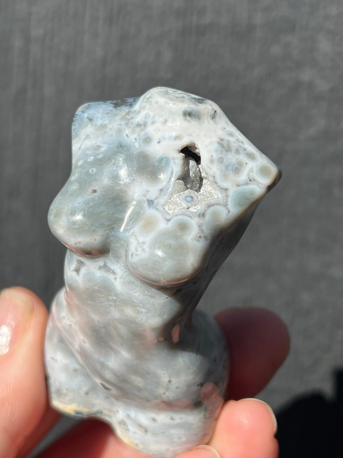 Orbicular Ocean Jasper Goddess Bust