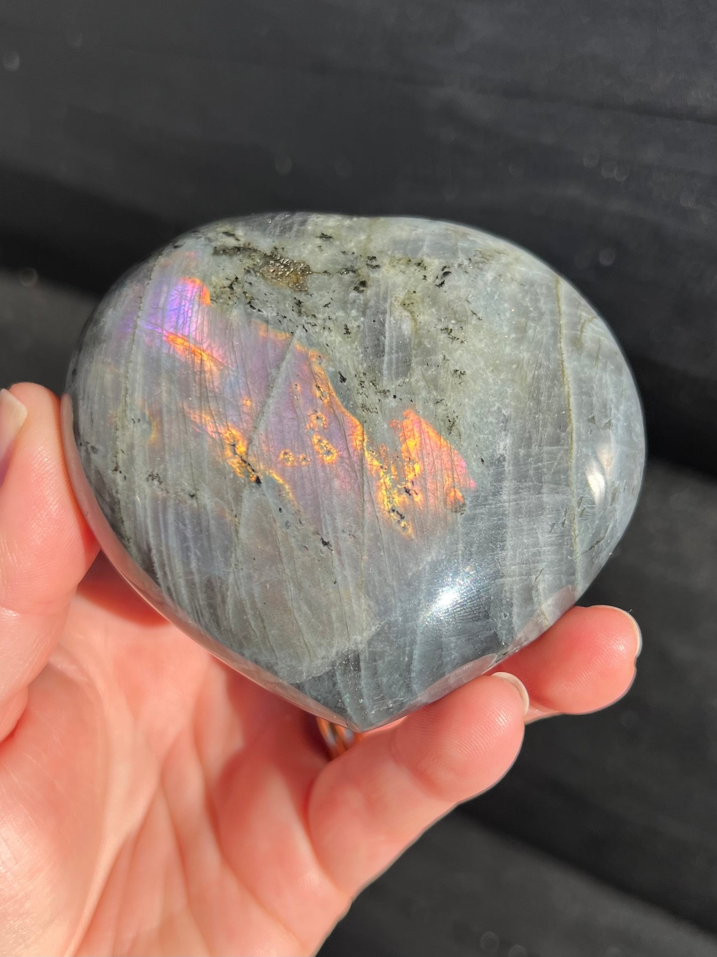 Purple Labradorite Heart