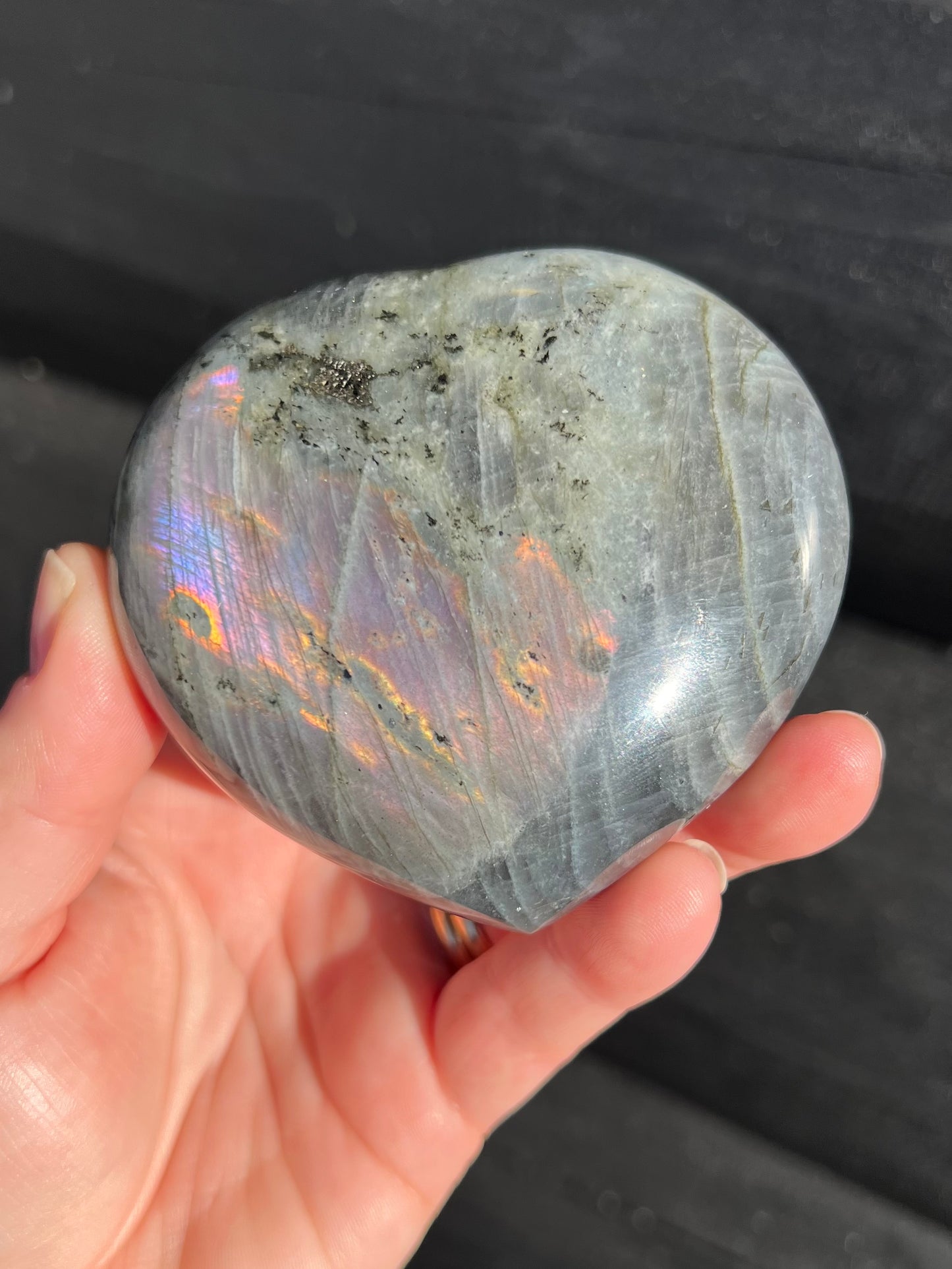 Purple Labradorite Heart