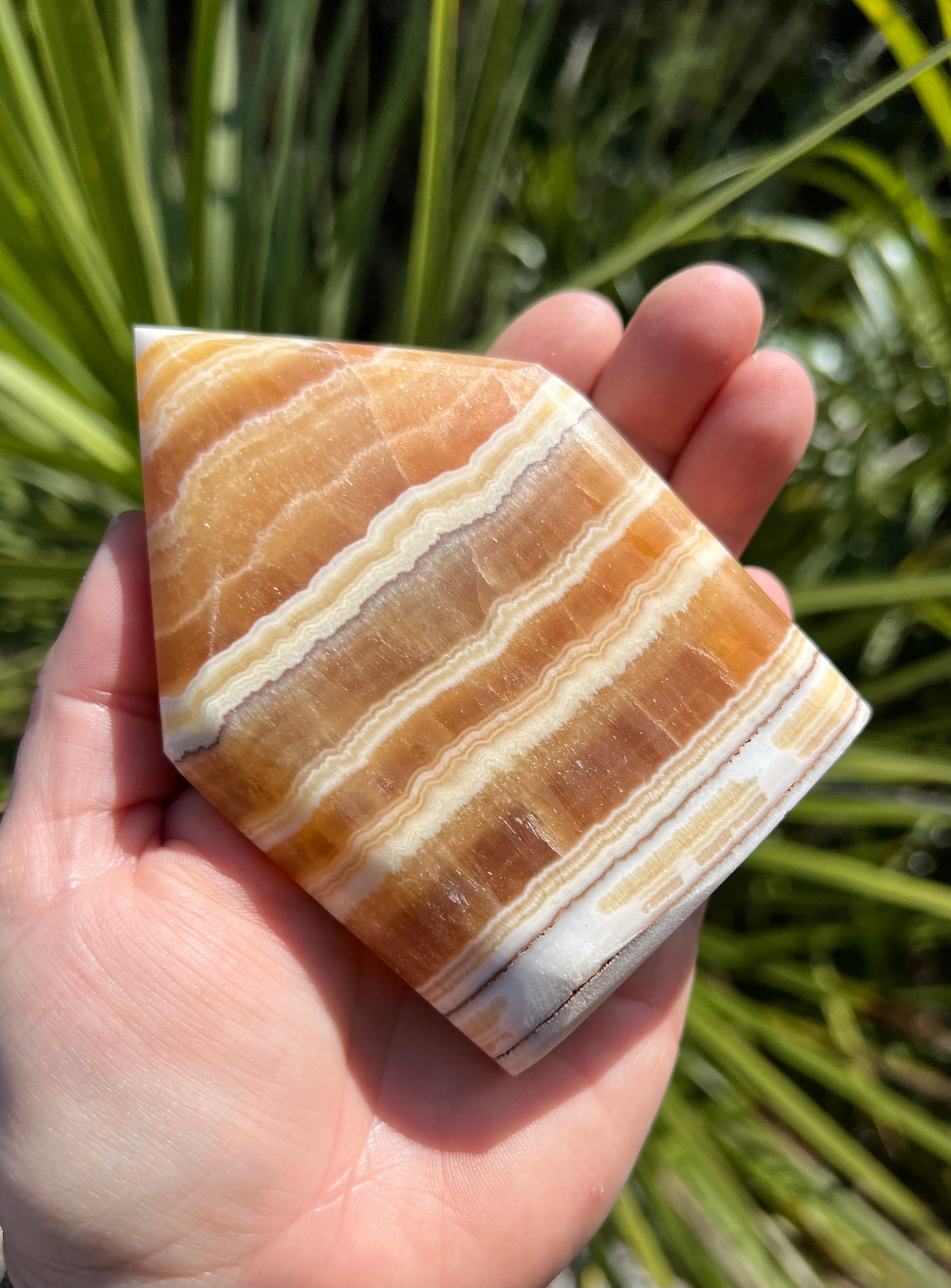 Banded Orange Calcite Flame