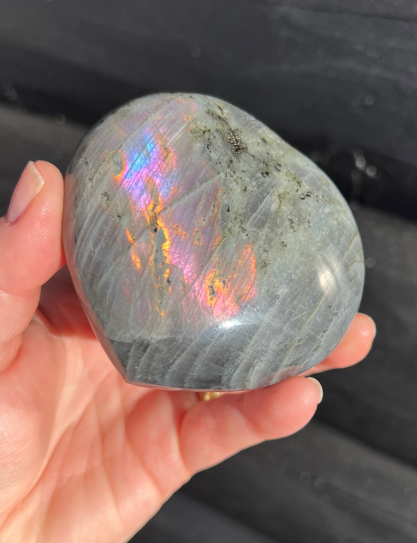 Purple Labradorite Heart