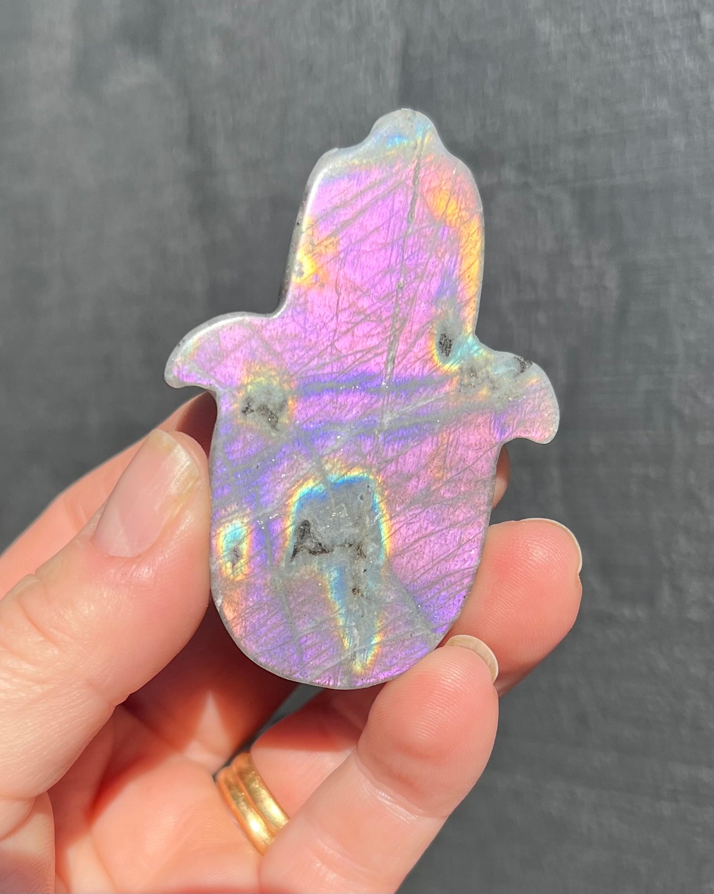 Purple Labradorite Hamsa