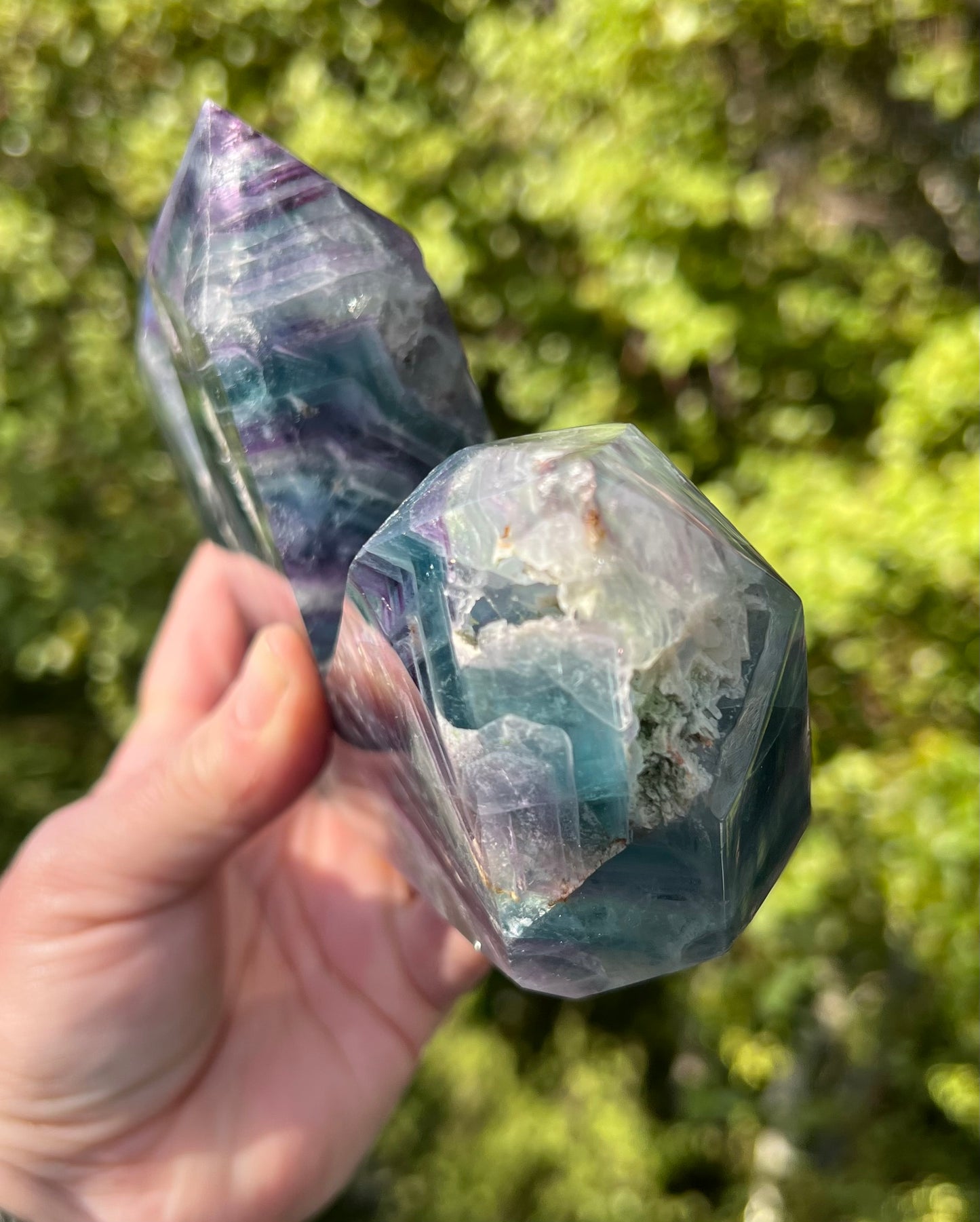 Rainbow Fluorite Triple Tower