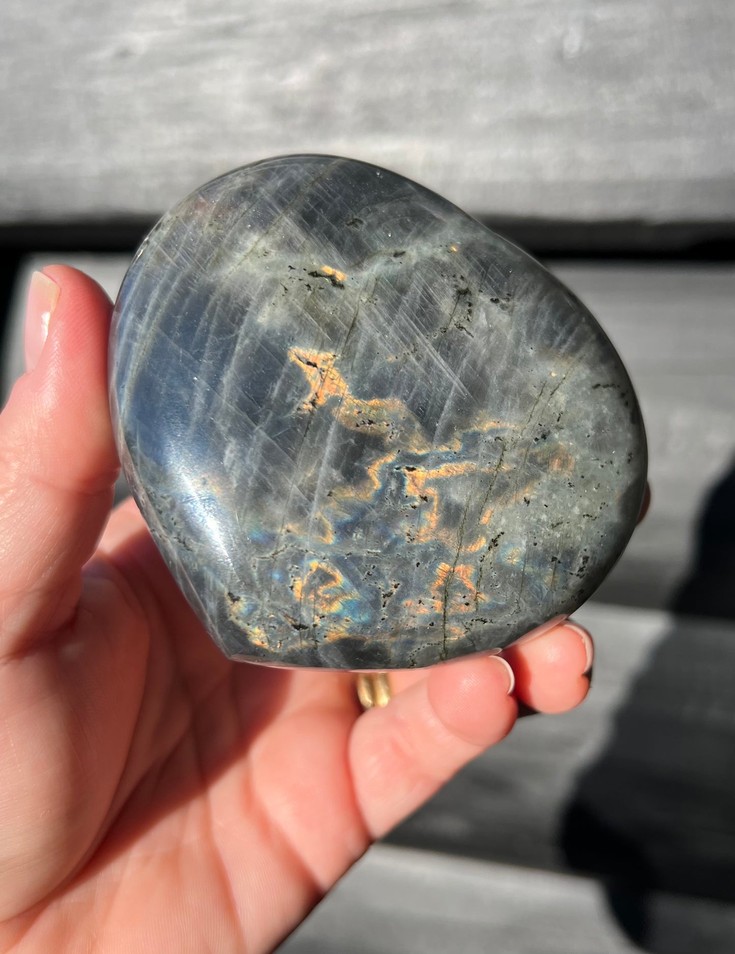 Purple Labradorite Heart
