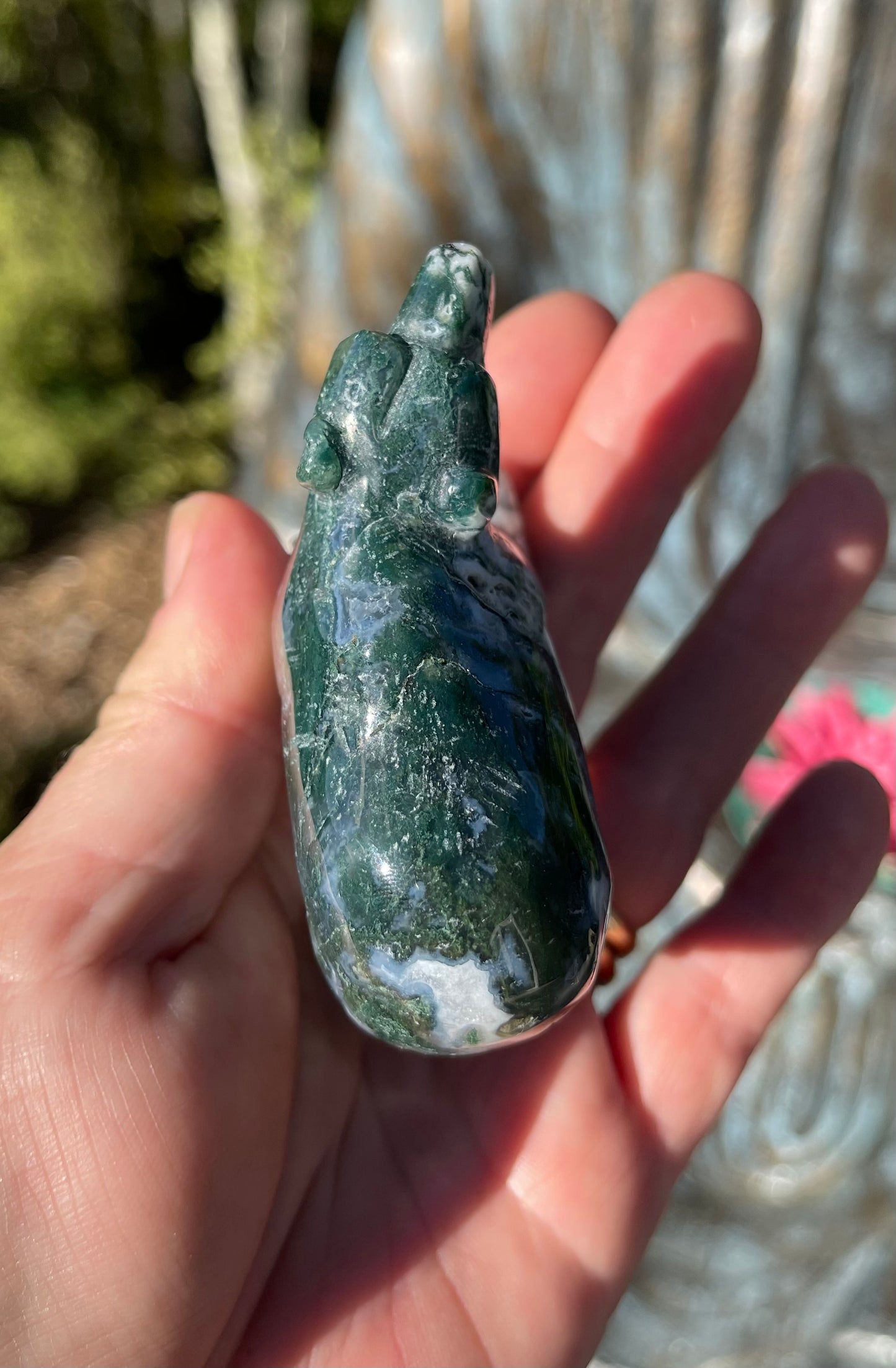 Moss Agate Polar Bear