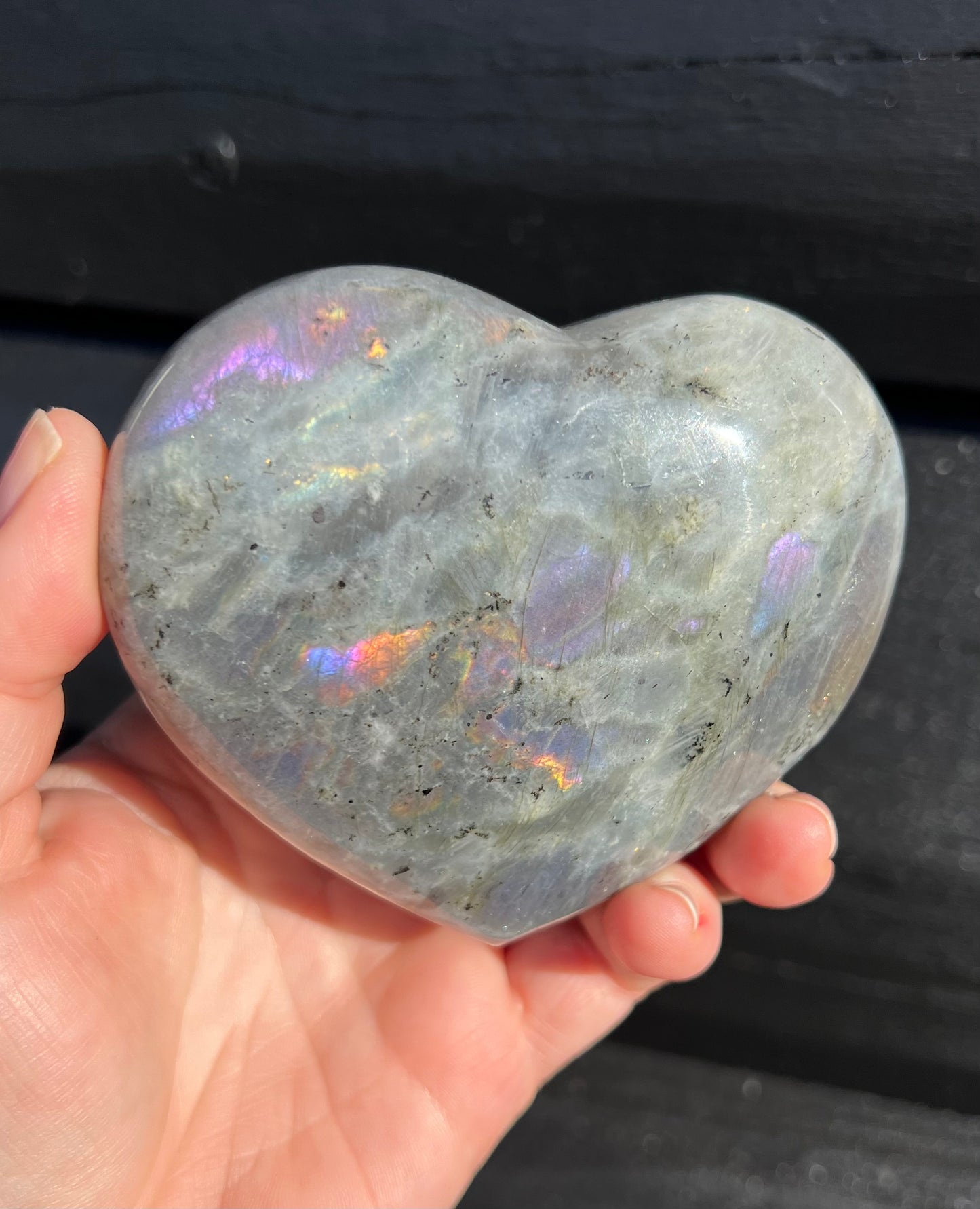 Purple Labradorite Heart