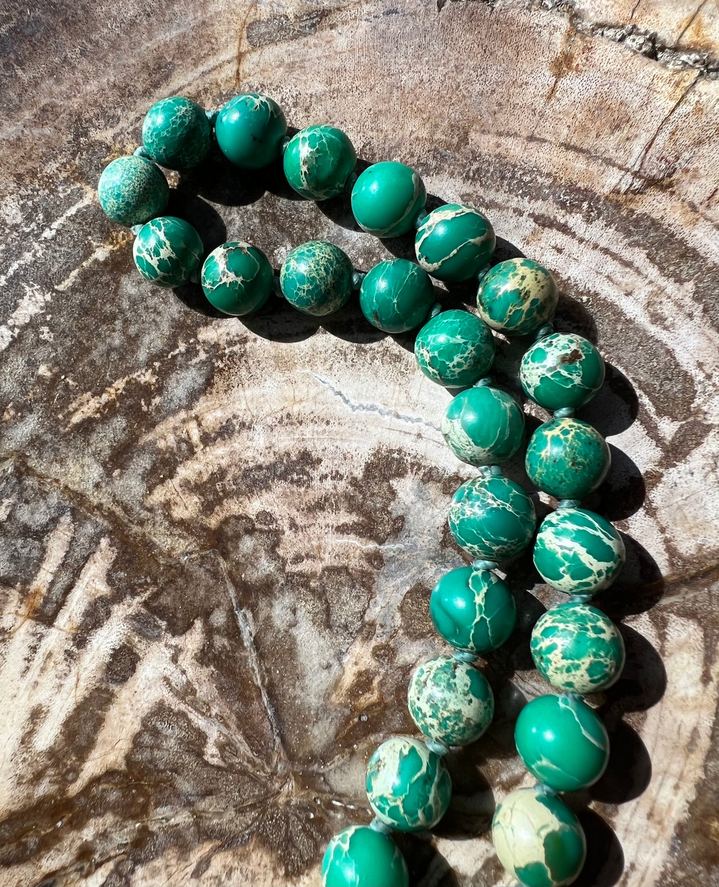 Pocket Mālā with Sea Sediment Jasper and Turquoise