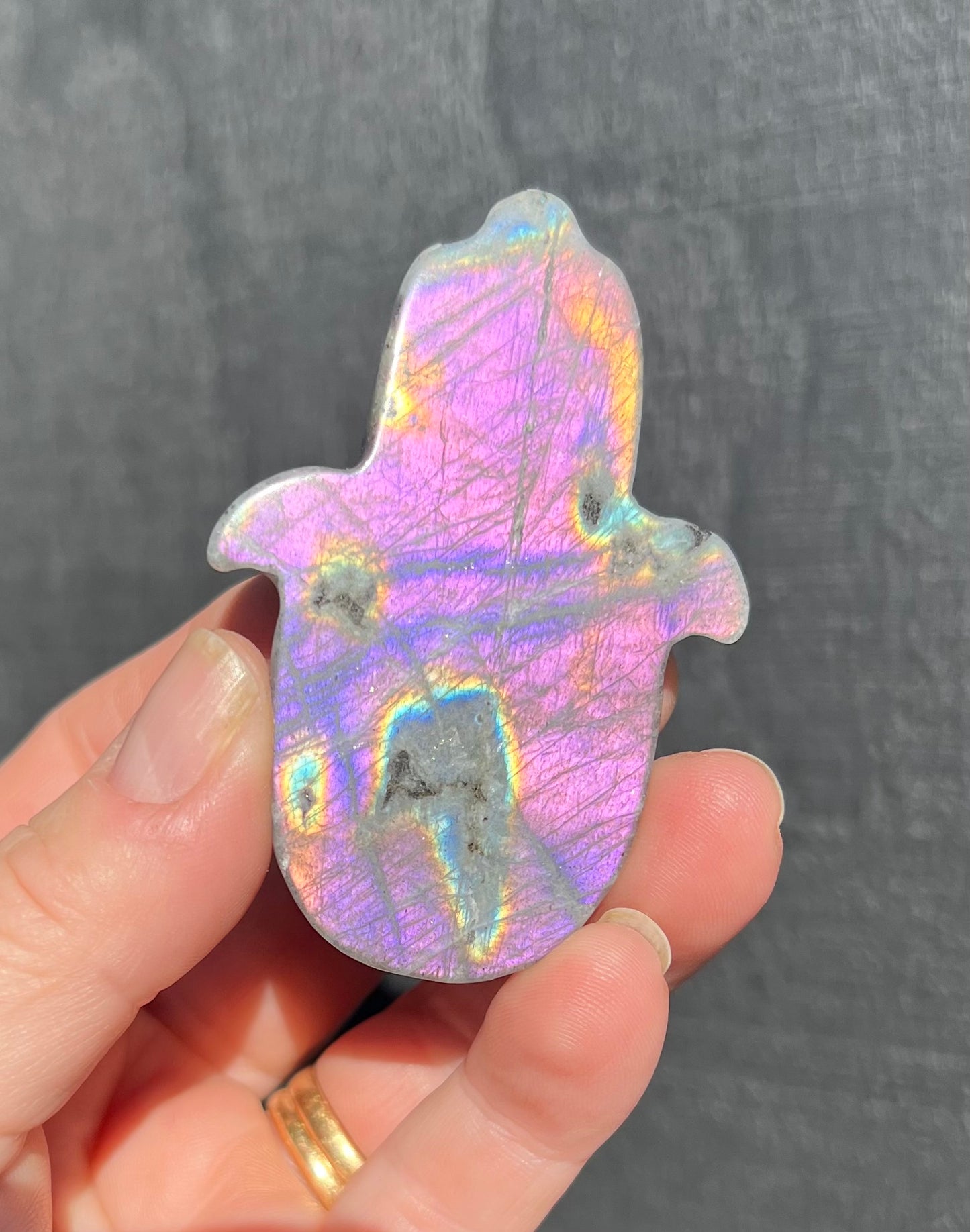 Purple Labradorite Hamsa