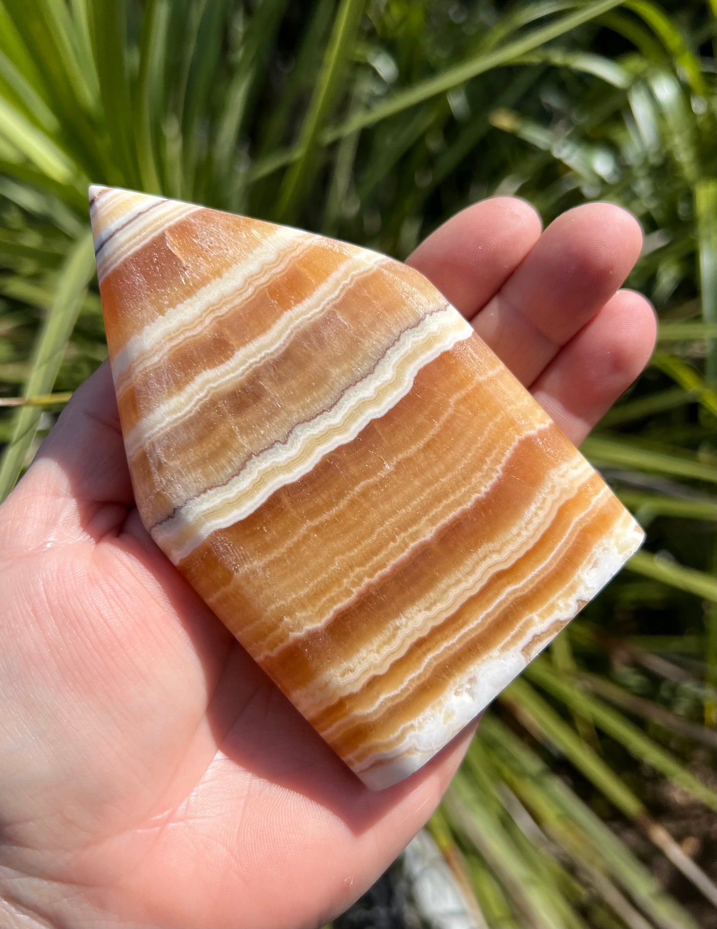 Banded Orange Calcite Flame