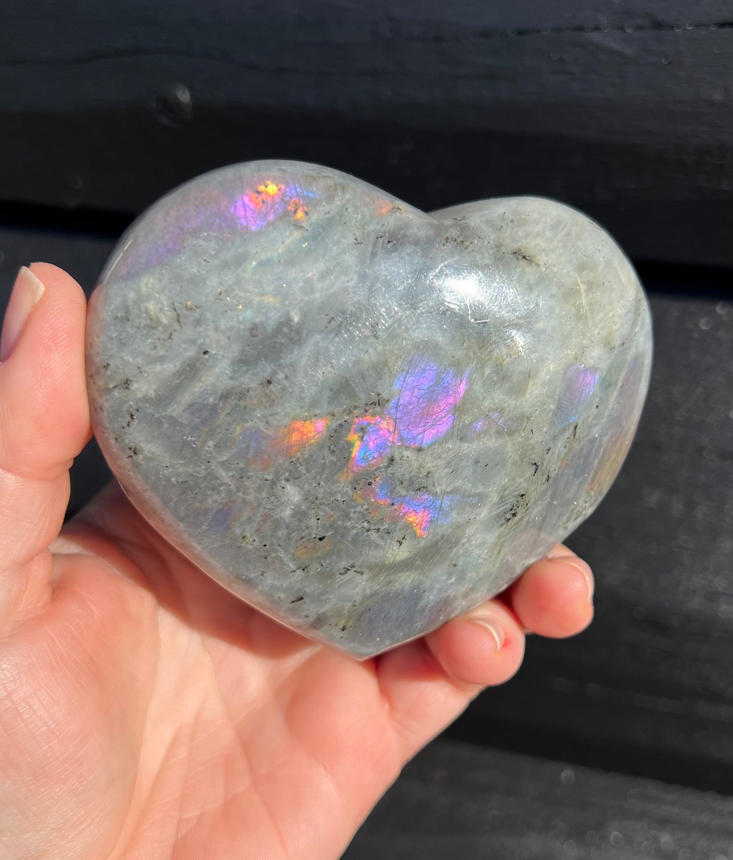 Purple Labradorite Heart