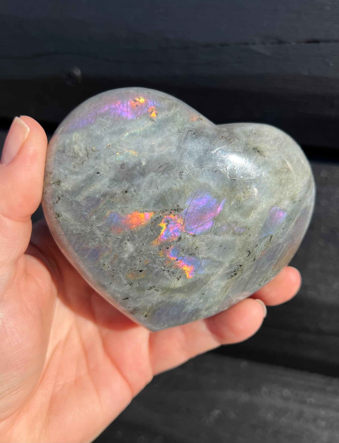 Purple Labradorite Heart