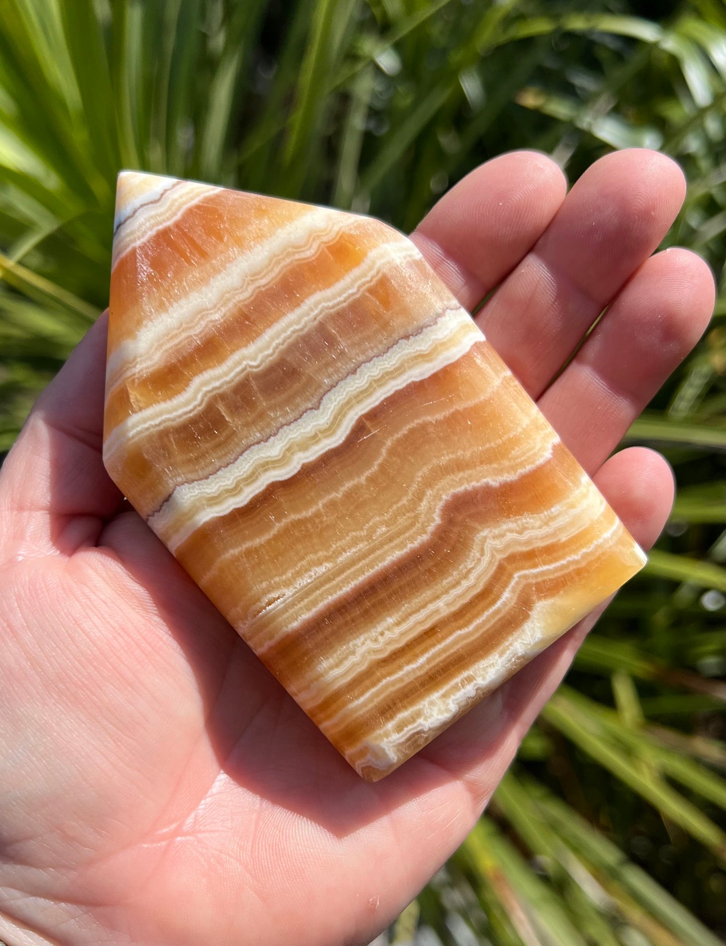 Banded Orange Calcite Flame