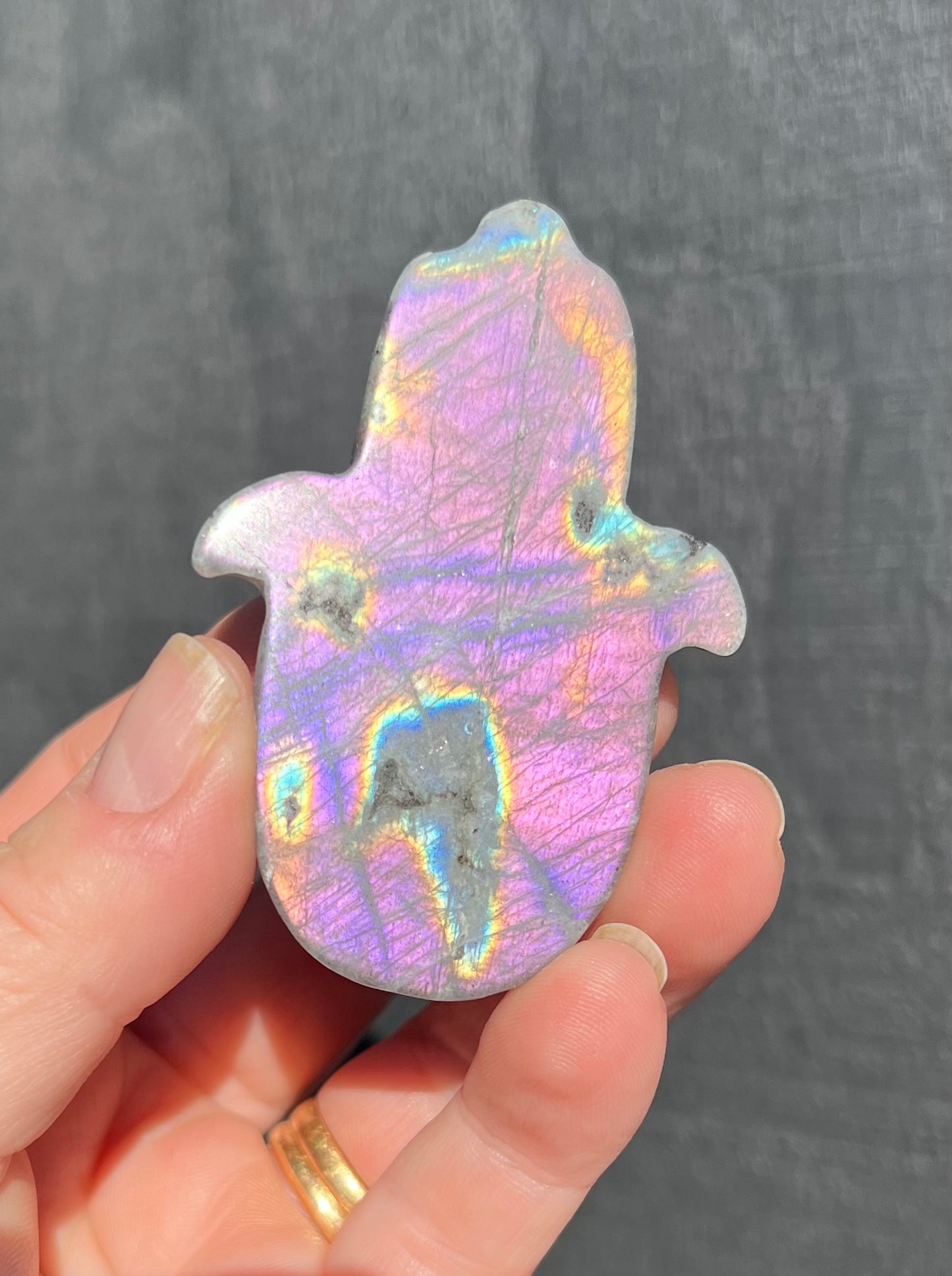 Purple Labradorite Hamsa