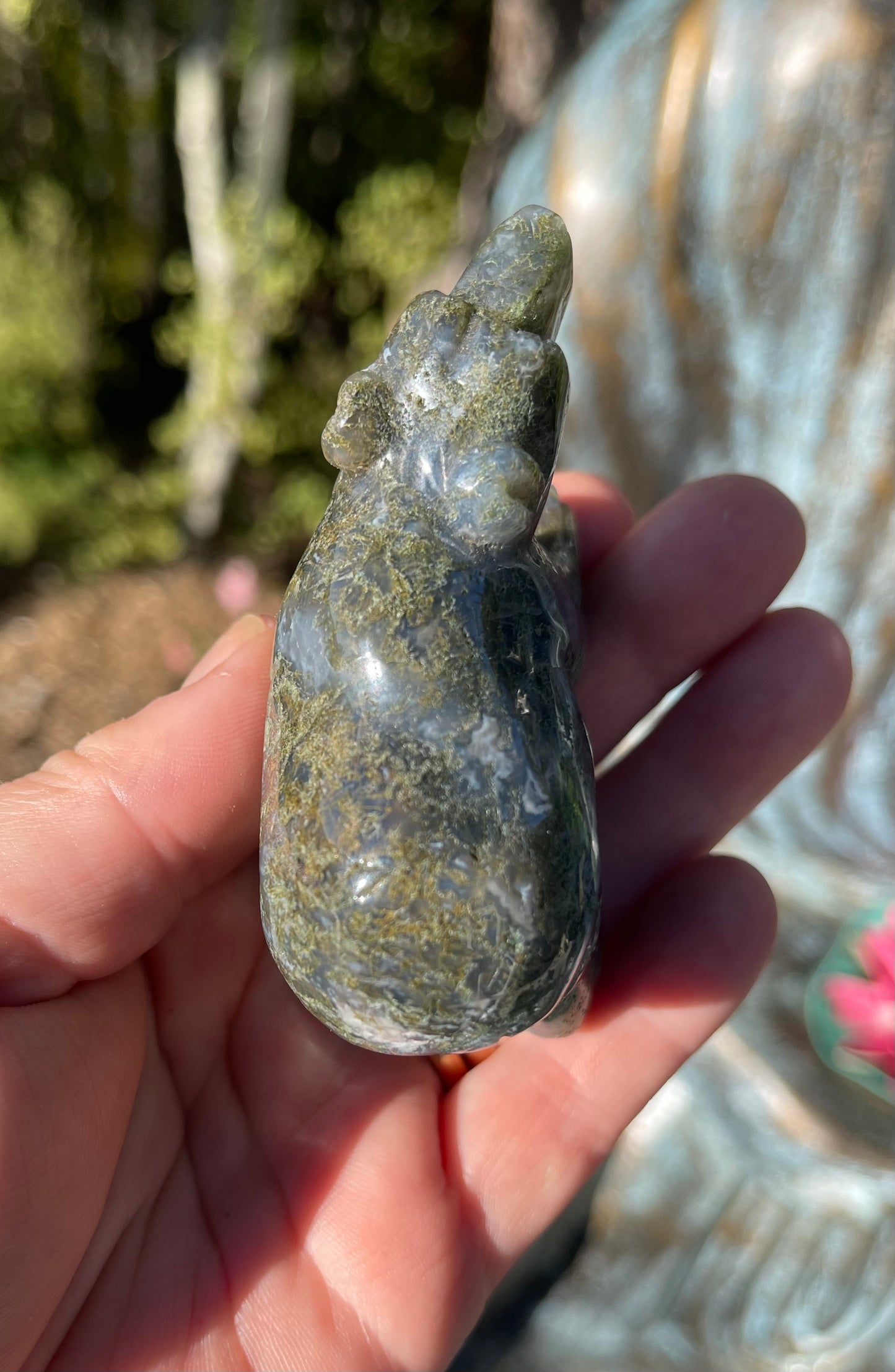 Moss Agate Polar Bear