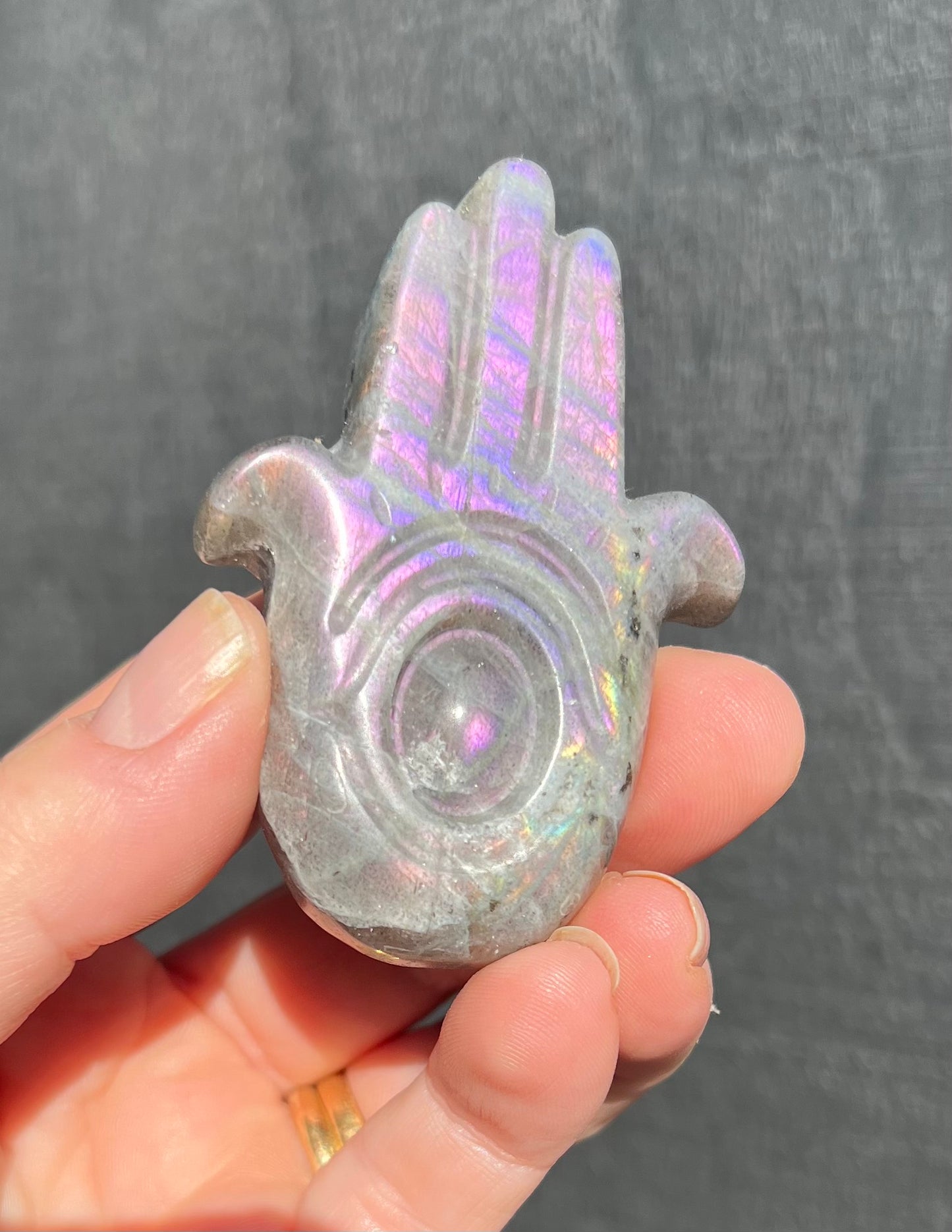 Purple Labradorite Hamsa
