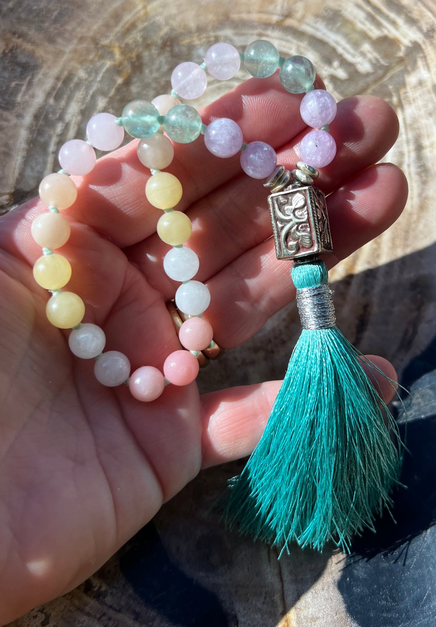 Pocket Mālā with Pastel Shade Beads
