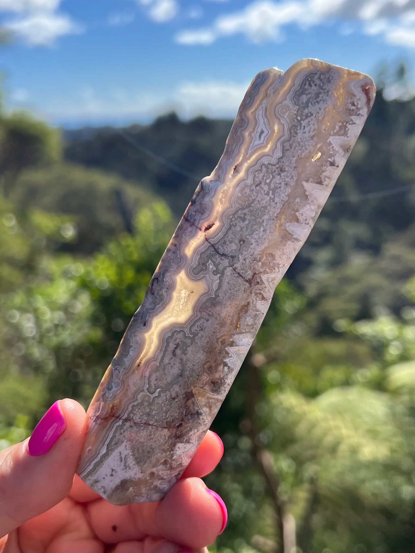 Crazy Lace Agate Slice, Mexican