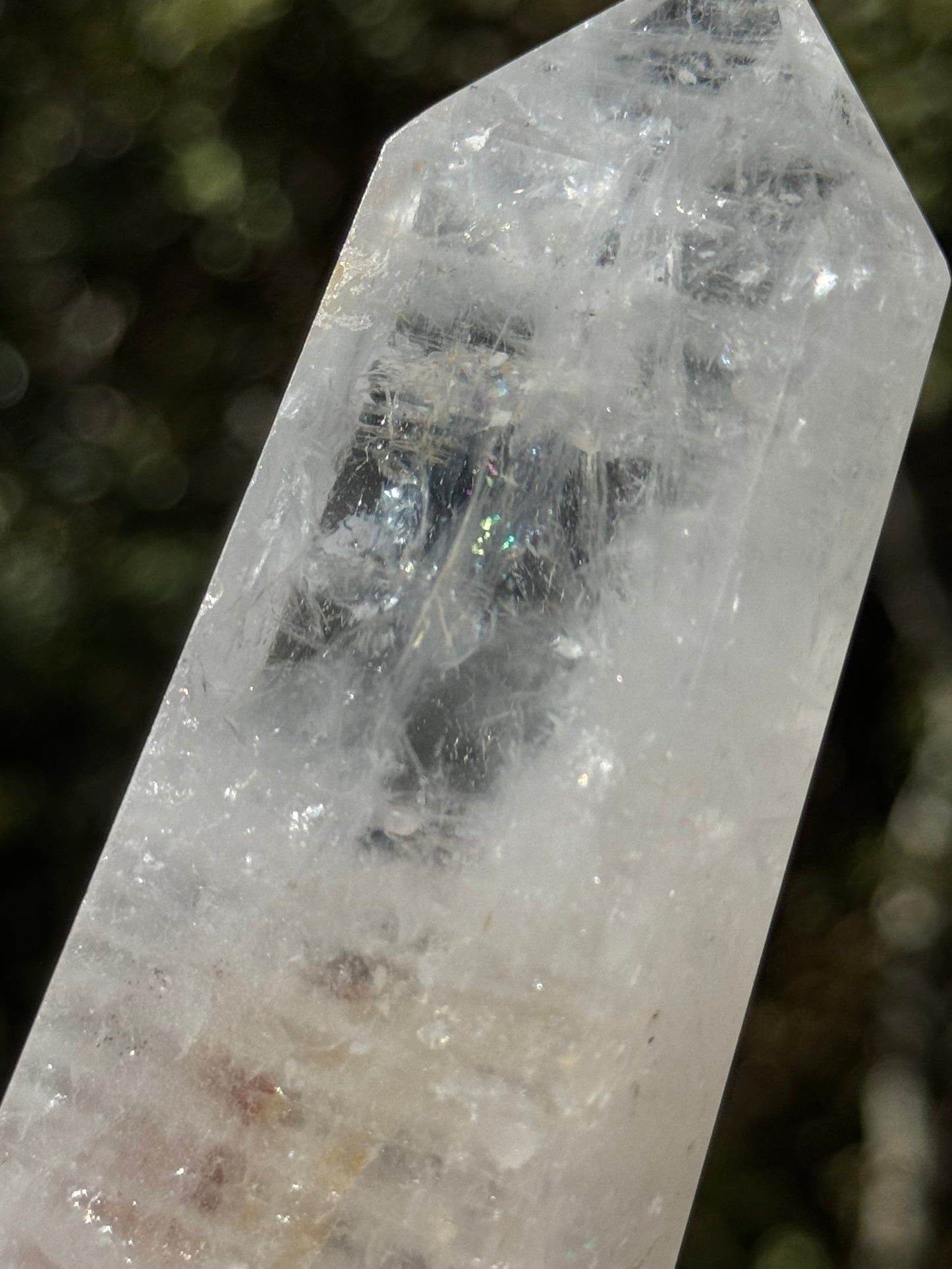 Black Tourmaline in Quartz Tower or Tourmalinated Quartz