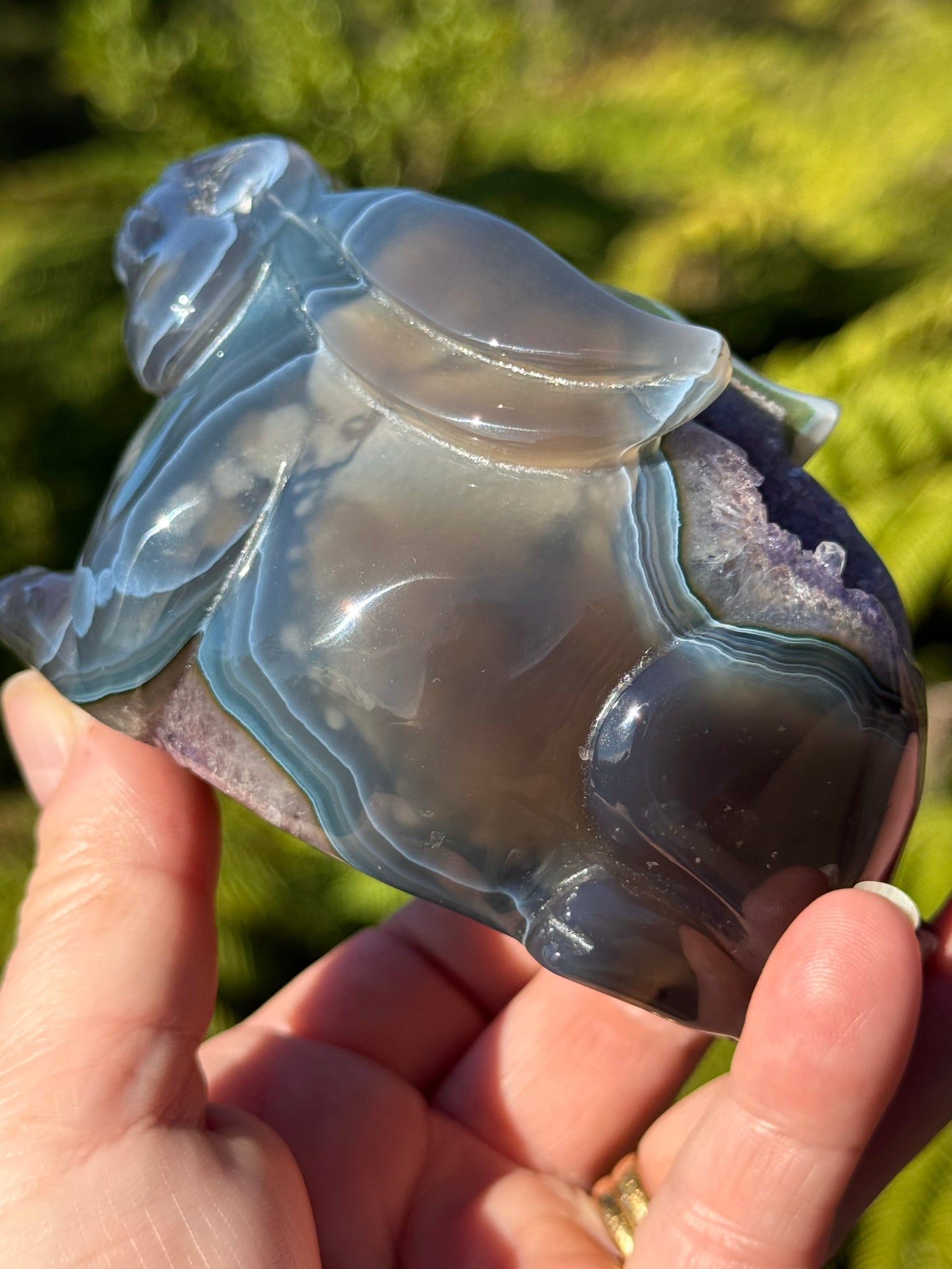 Agate & Amethyst Geode Rabbit – Hand-Carved, One of a Kind