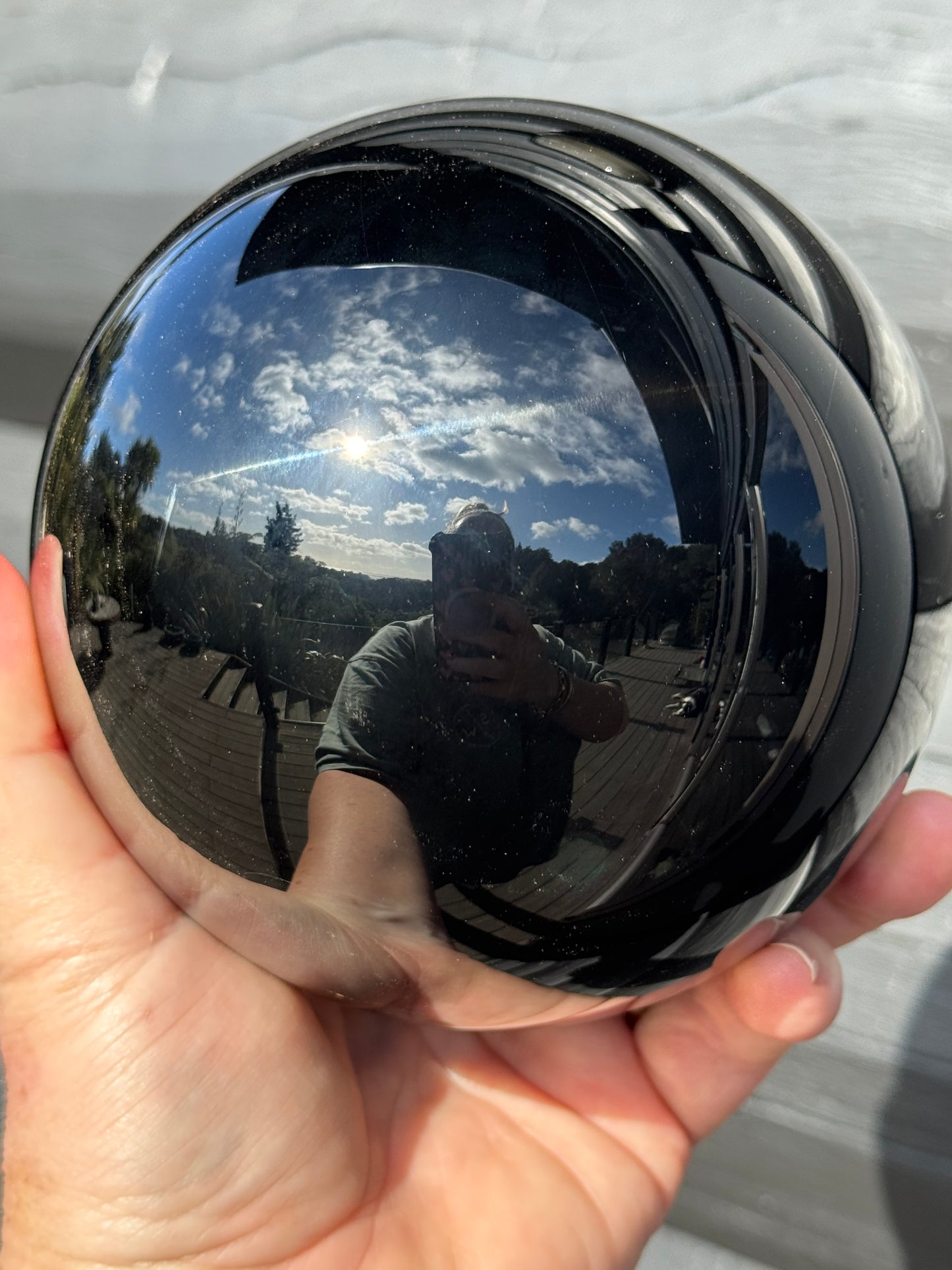 Silver Sheen Obsidian Sphere, Large