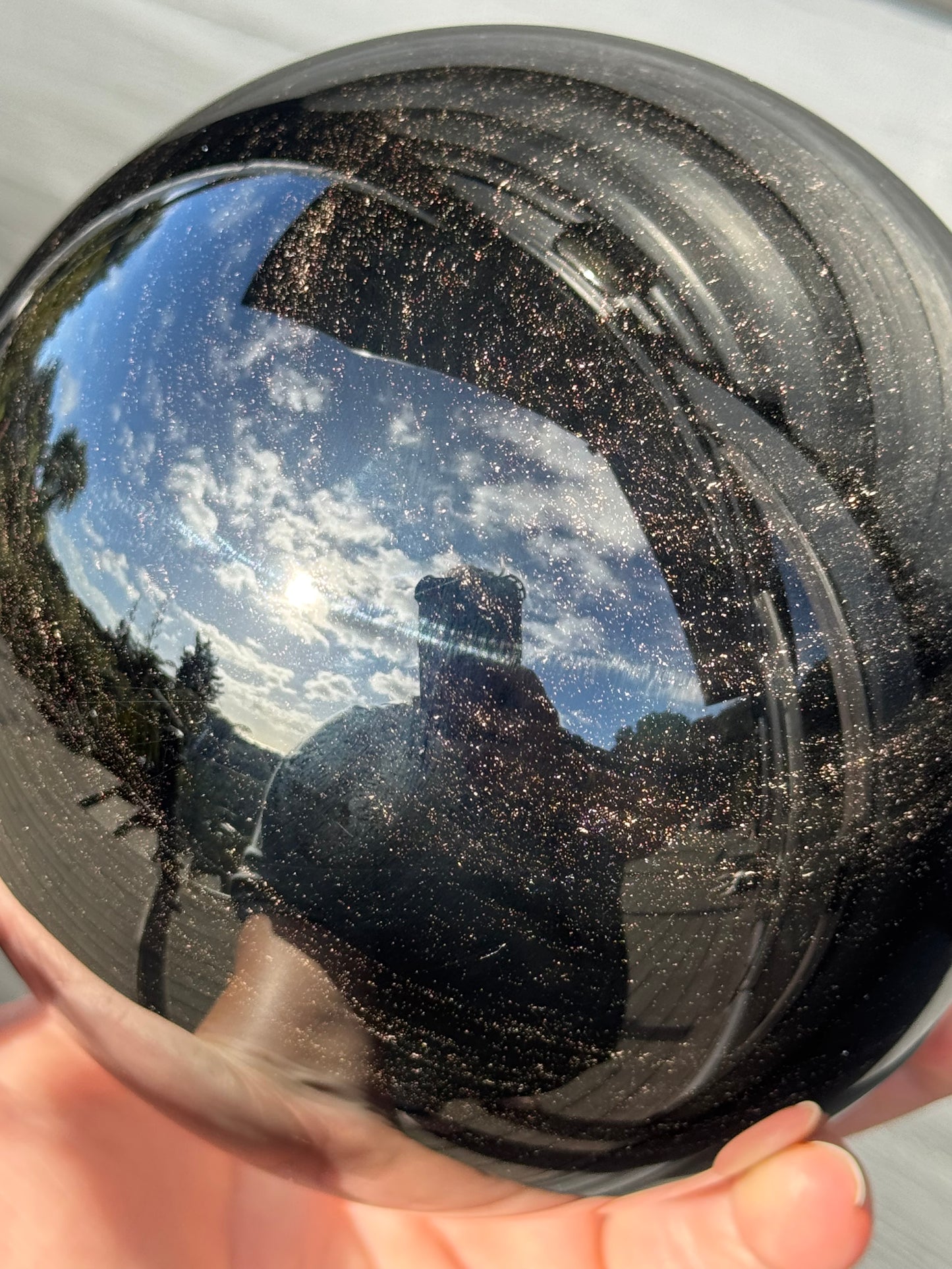 Silver Sheen Obsidian Sphere, Large