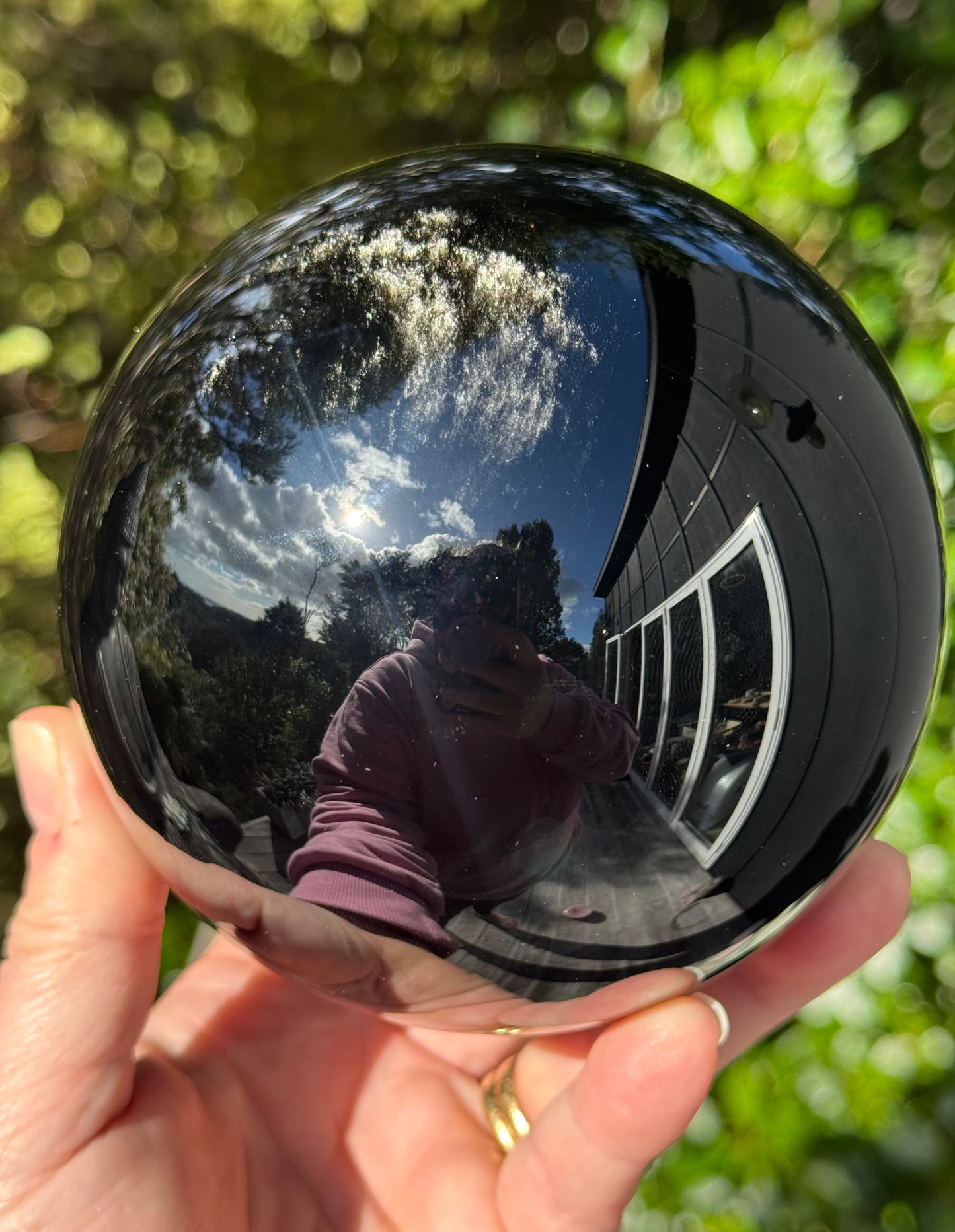 Large Silver Sheen Obsidian Sphere
