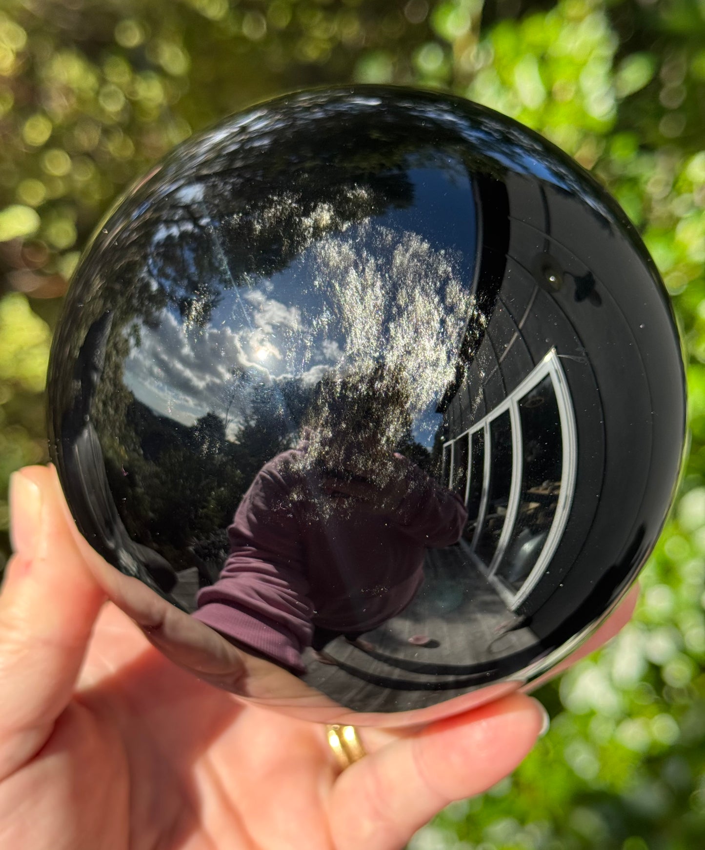 Large Silver Sheen Obsidian Sphere