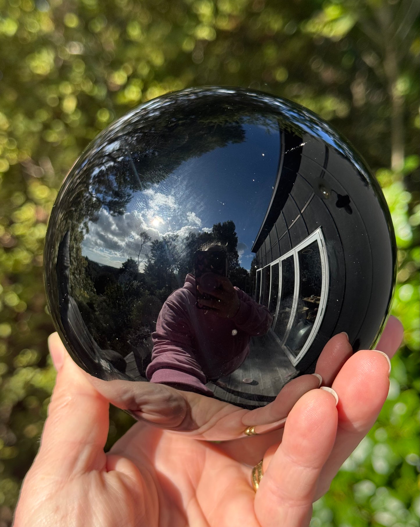 Large Silver Sheen Obsidian Sphere