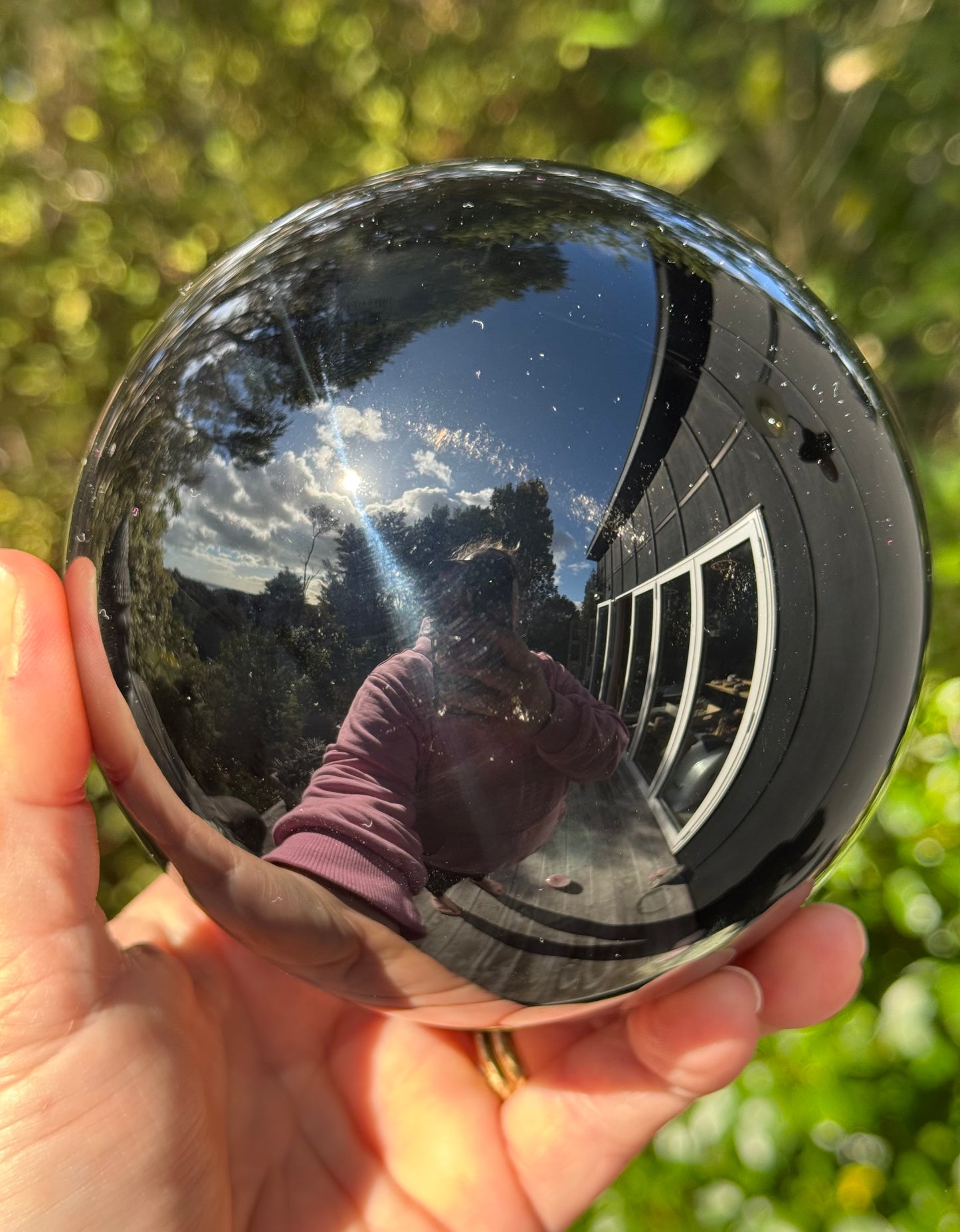 Large Silver Sheen Obsidian Sphere