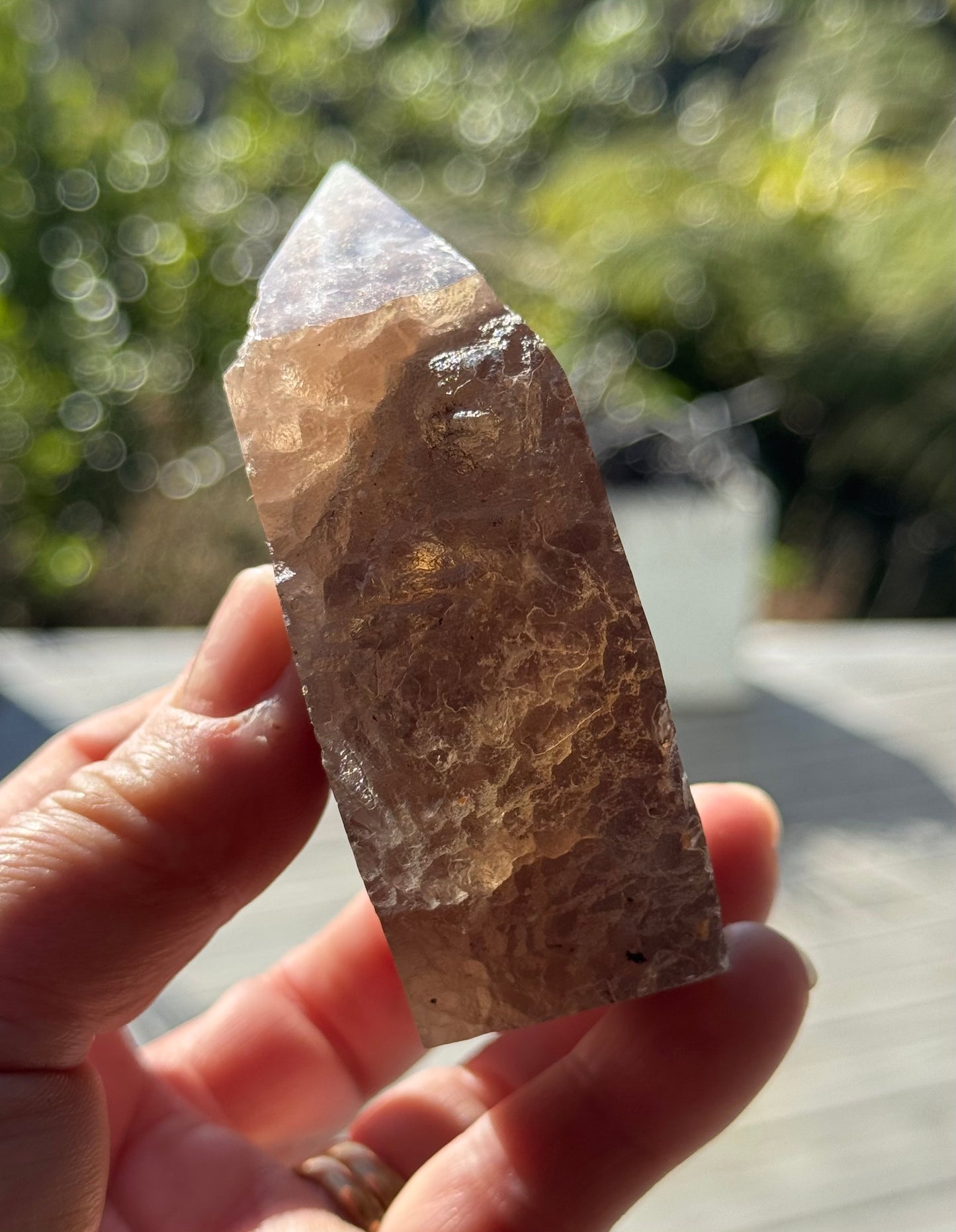 Rainbow Fluorite slice, Natural edge