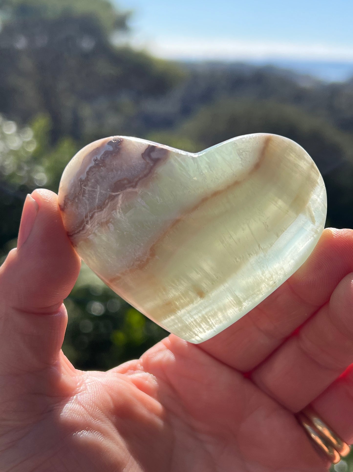Blue Caribbean Calcite Heart