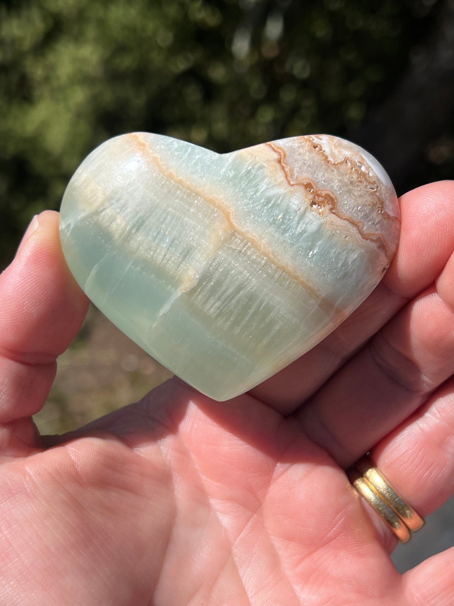 Blue Caribbean Calcite Heart