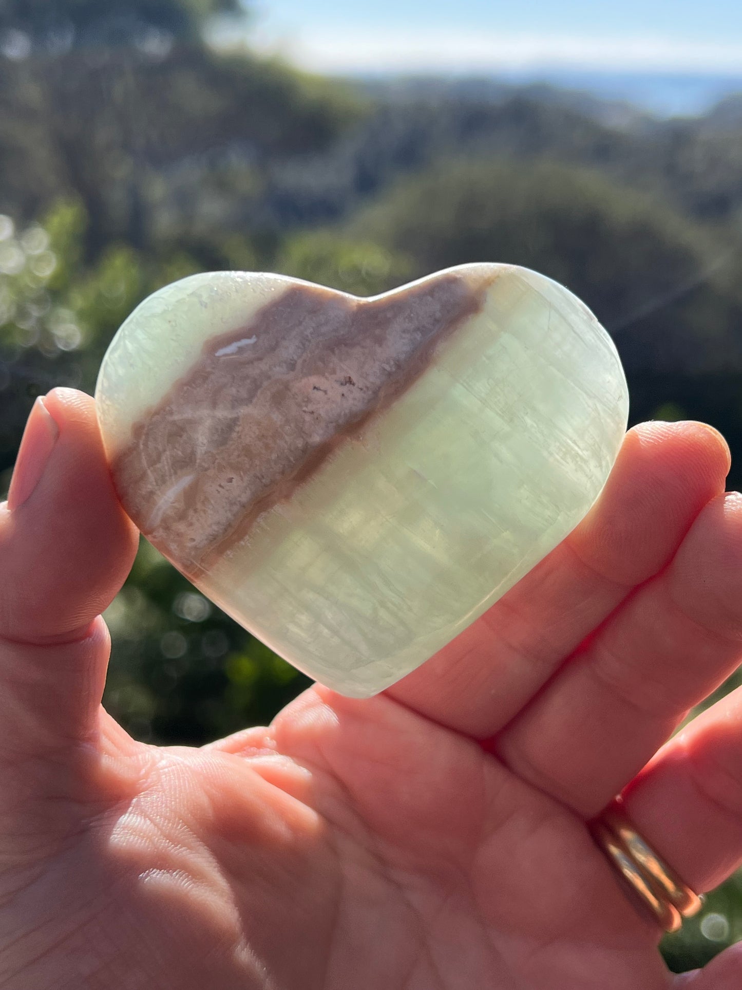 Blue Caribbean Calcite Heart