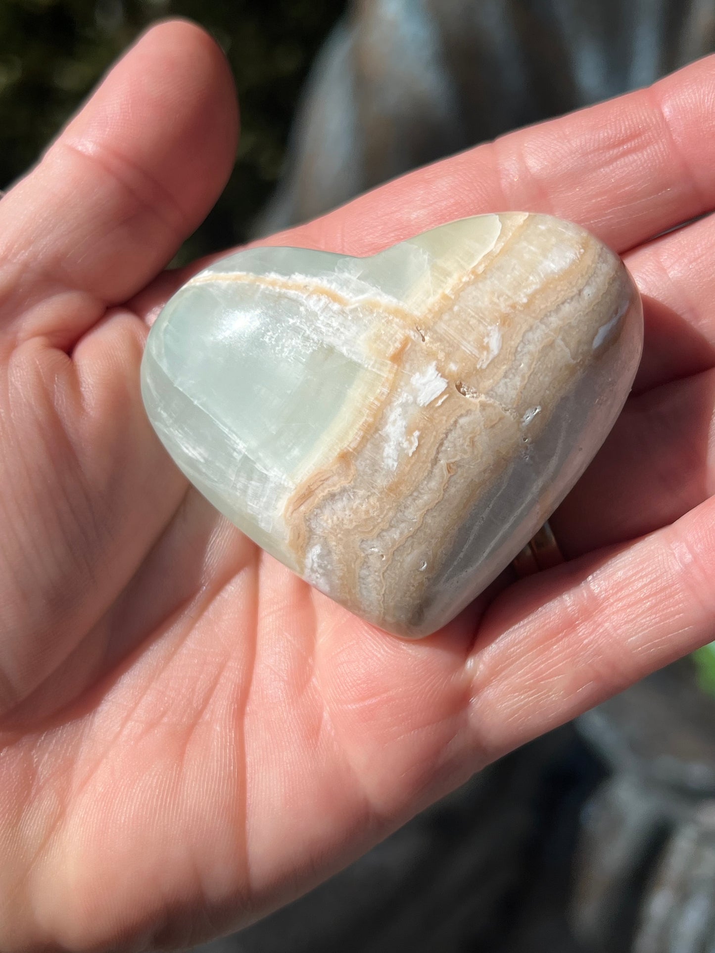Blue Caribbean Calcite Heart