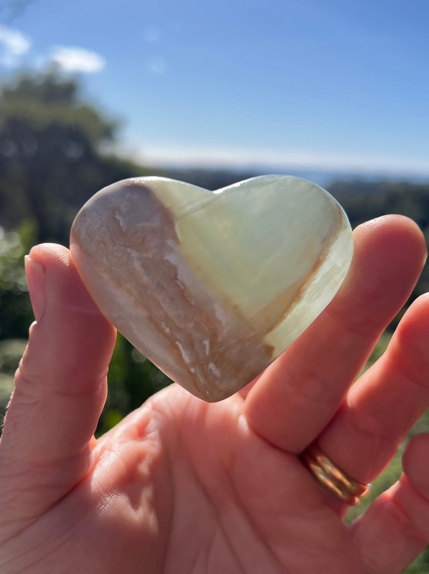 Blue Caribbean Calcite Heart
