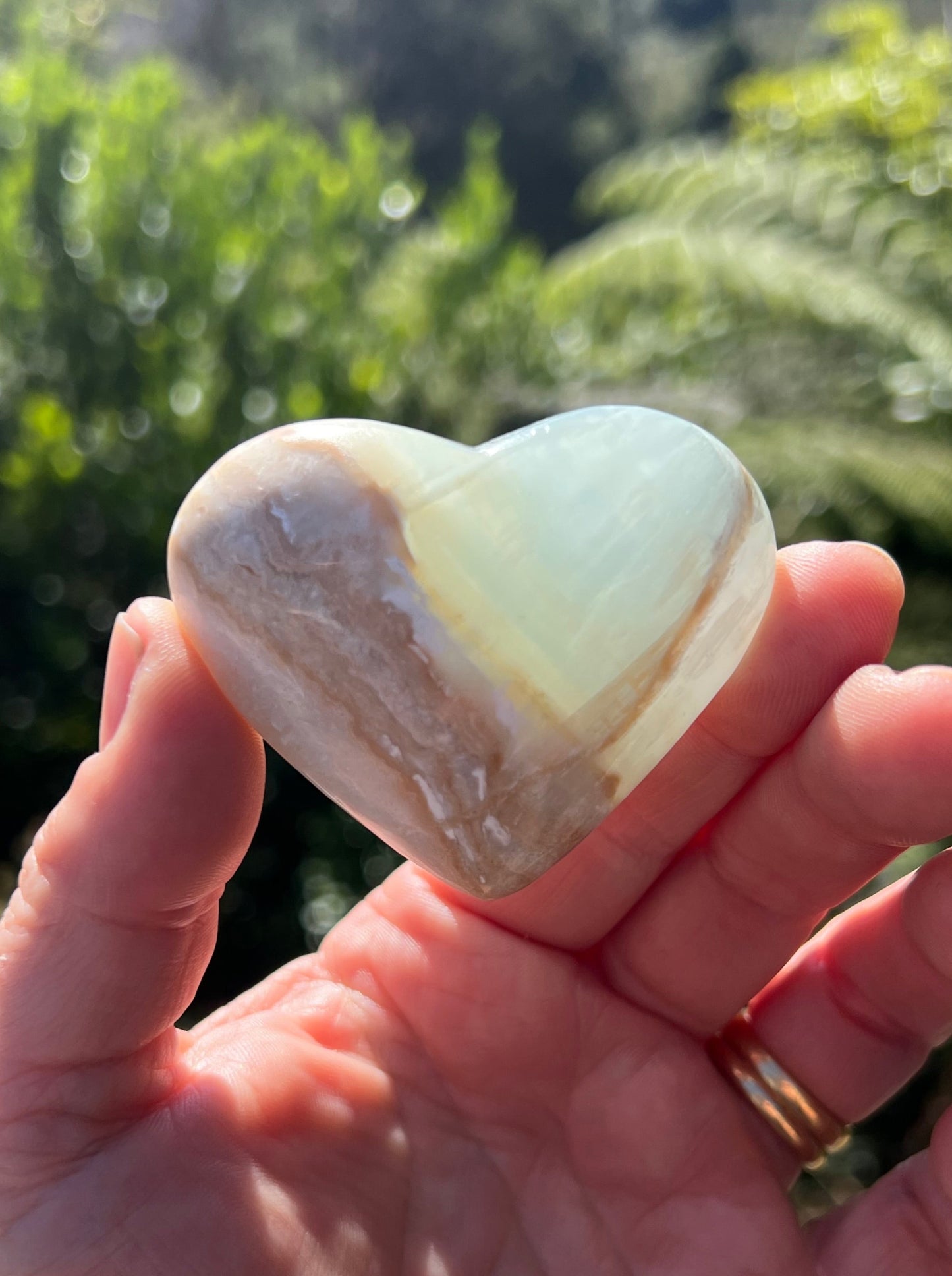 Blue Caribbean Calcite Heart