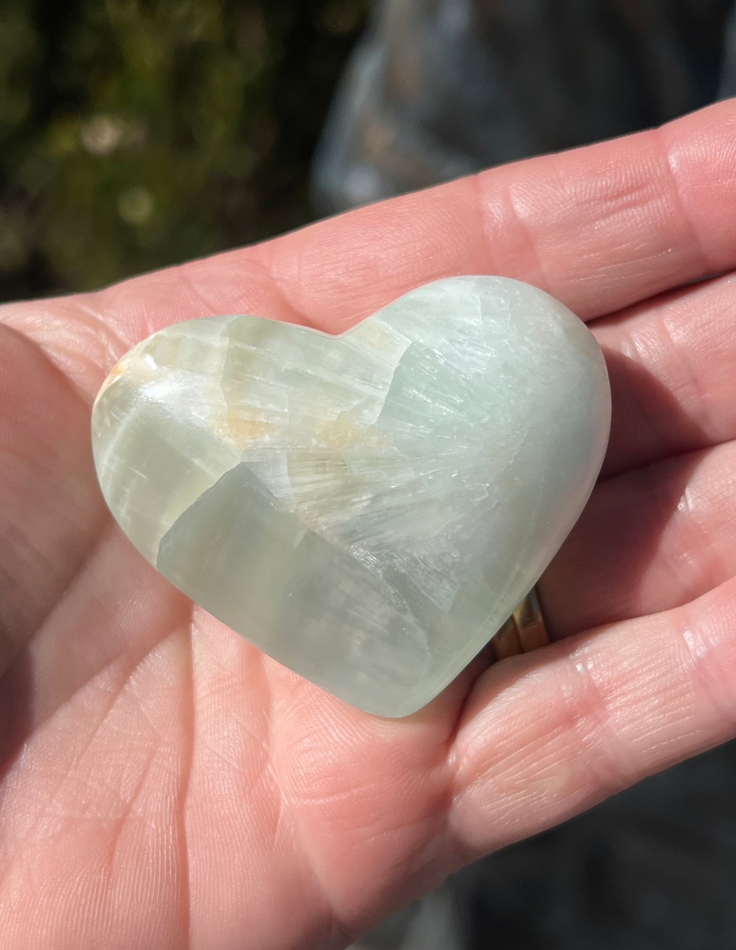 Blue Caribbean Calcite Heart