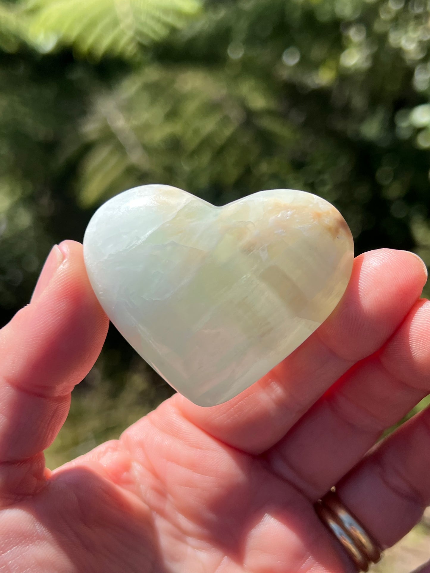 Blue Caribbean Calcite Heart