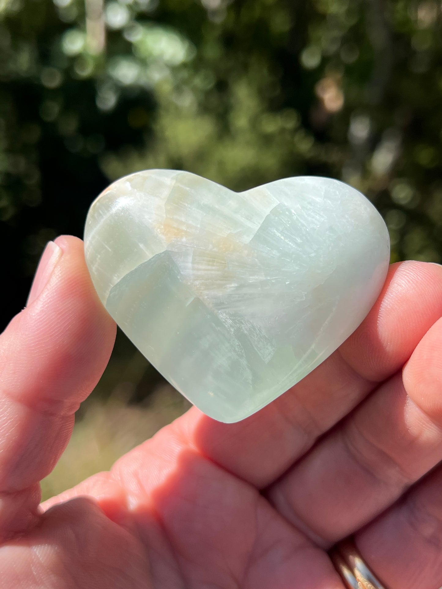 Blue Caribbean Calcite Heart