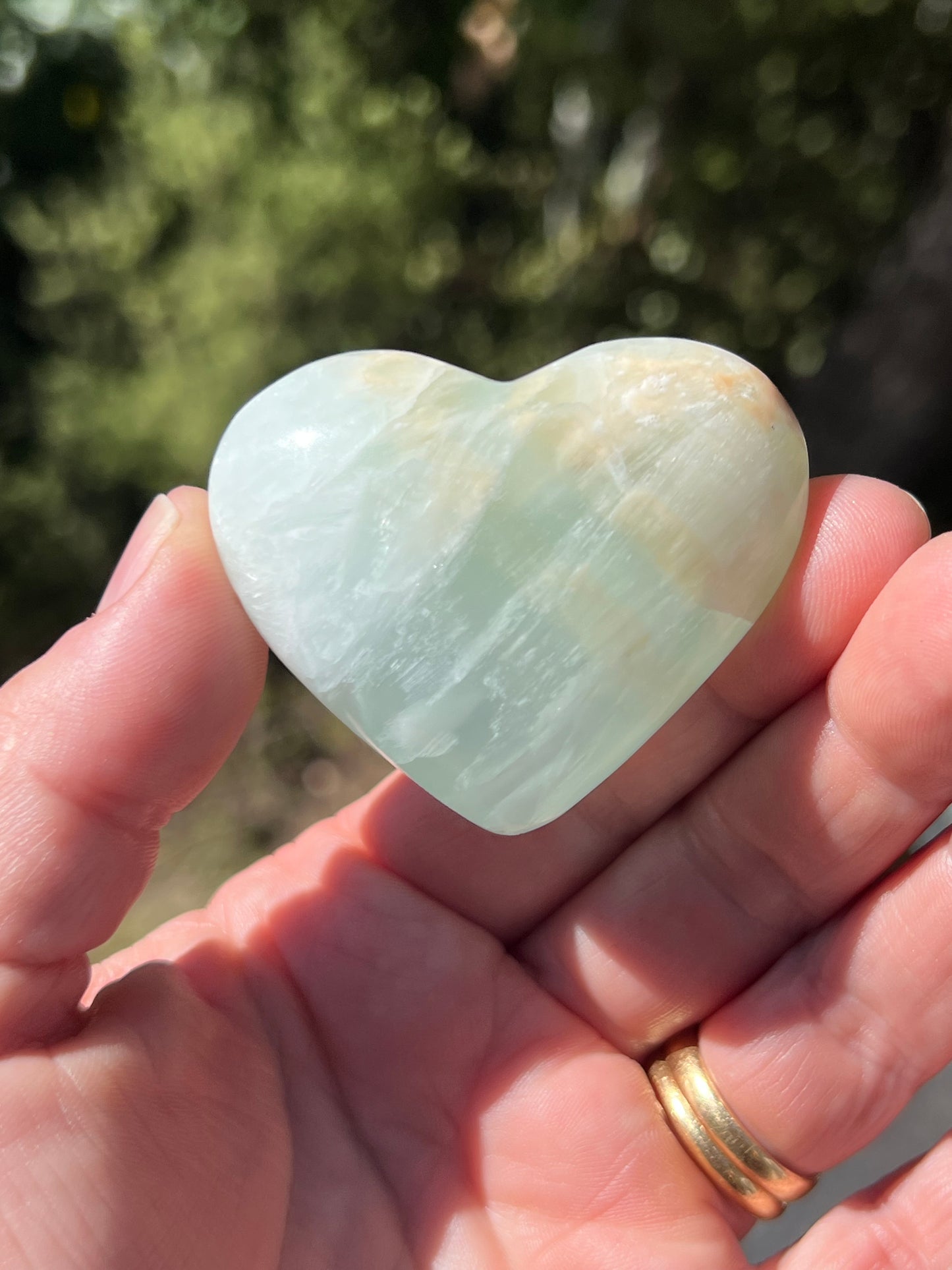 Blue Caribbean Calcite Heart